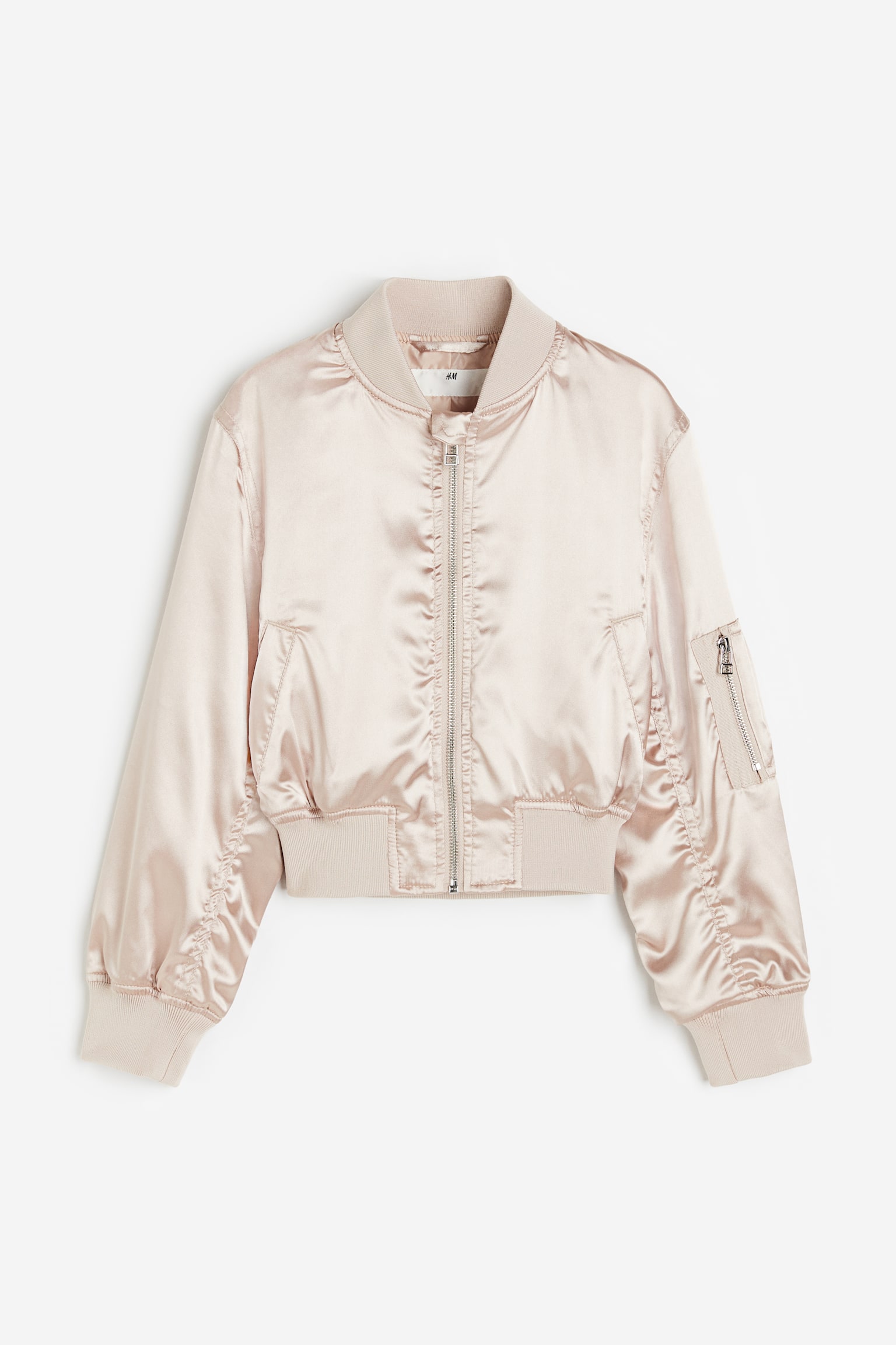 Satin bomber jacket - Light pink - 1