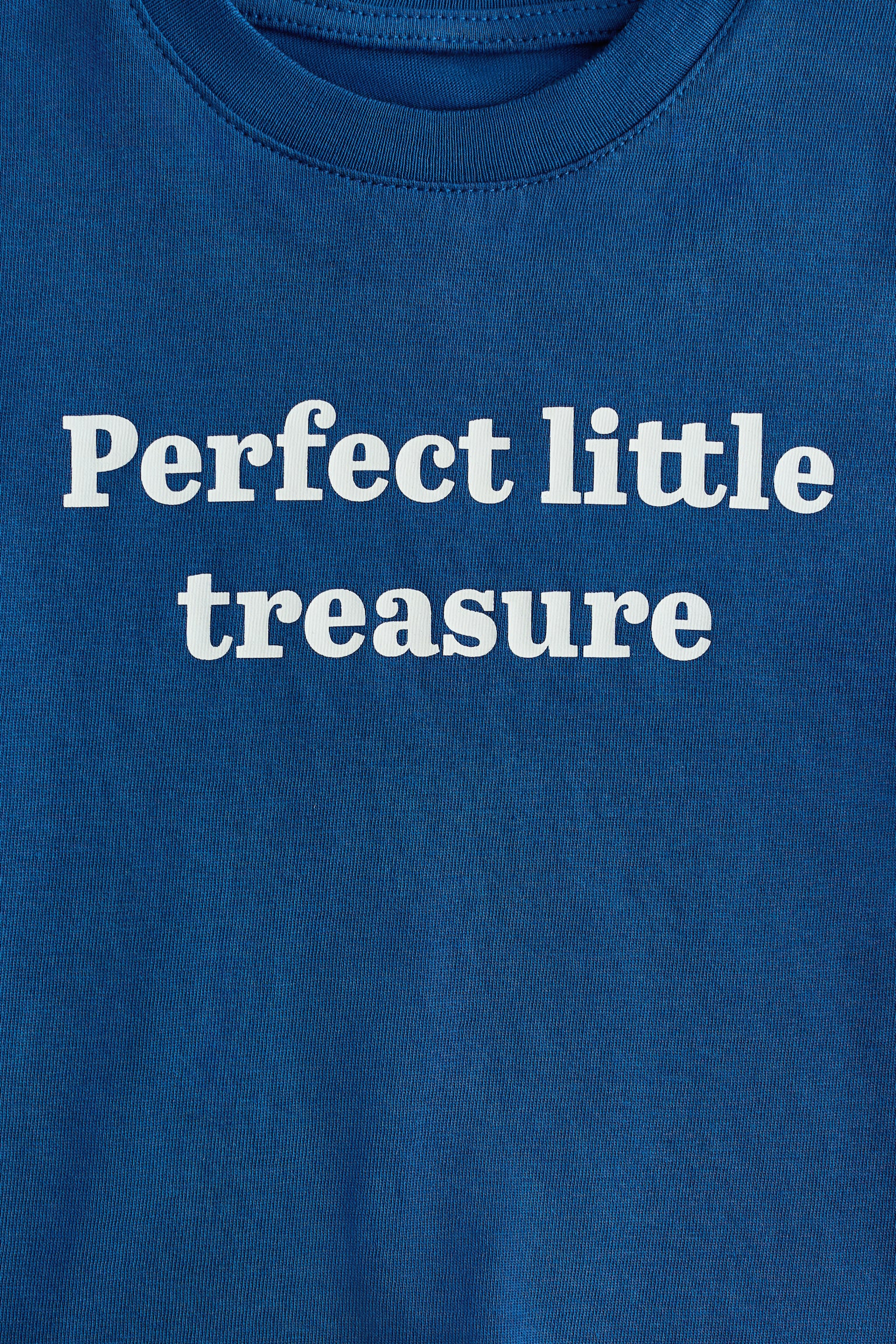 Text-print cotton T-shirt - Bright blue/Pink/Little Heart - 2