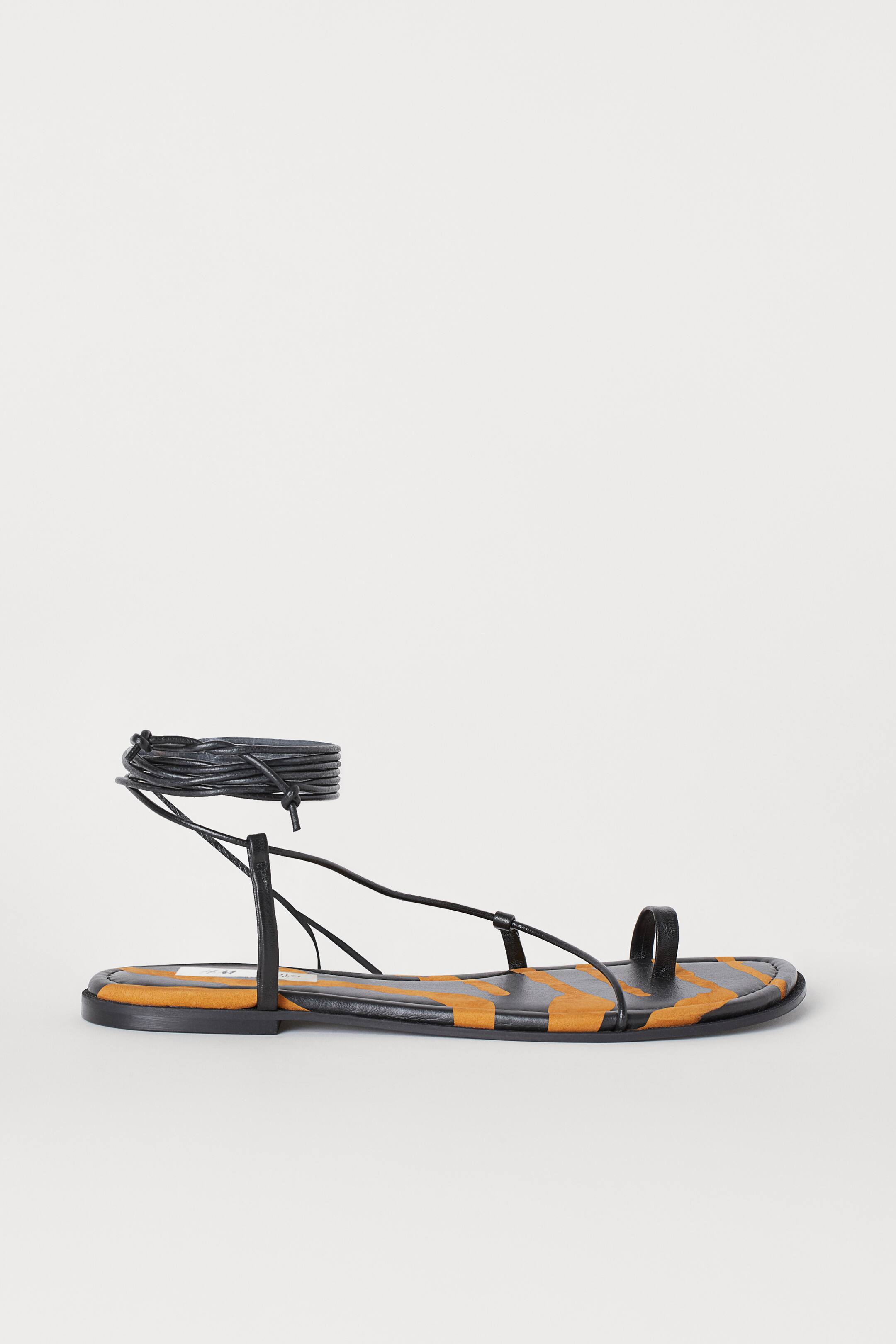 Agrandir l'image: Sandales en cuir - Noir - FEMME | H&M FR 1