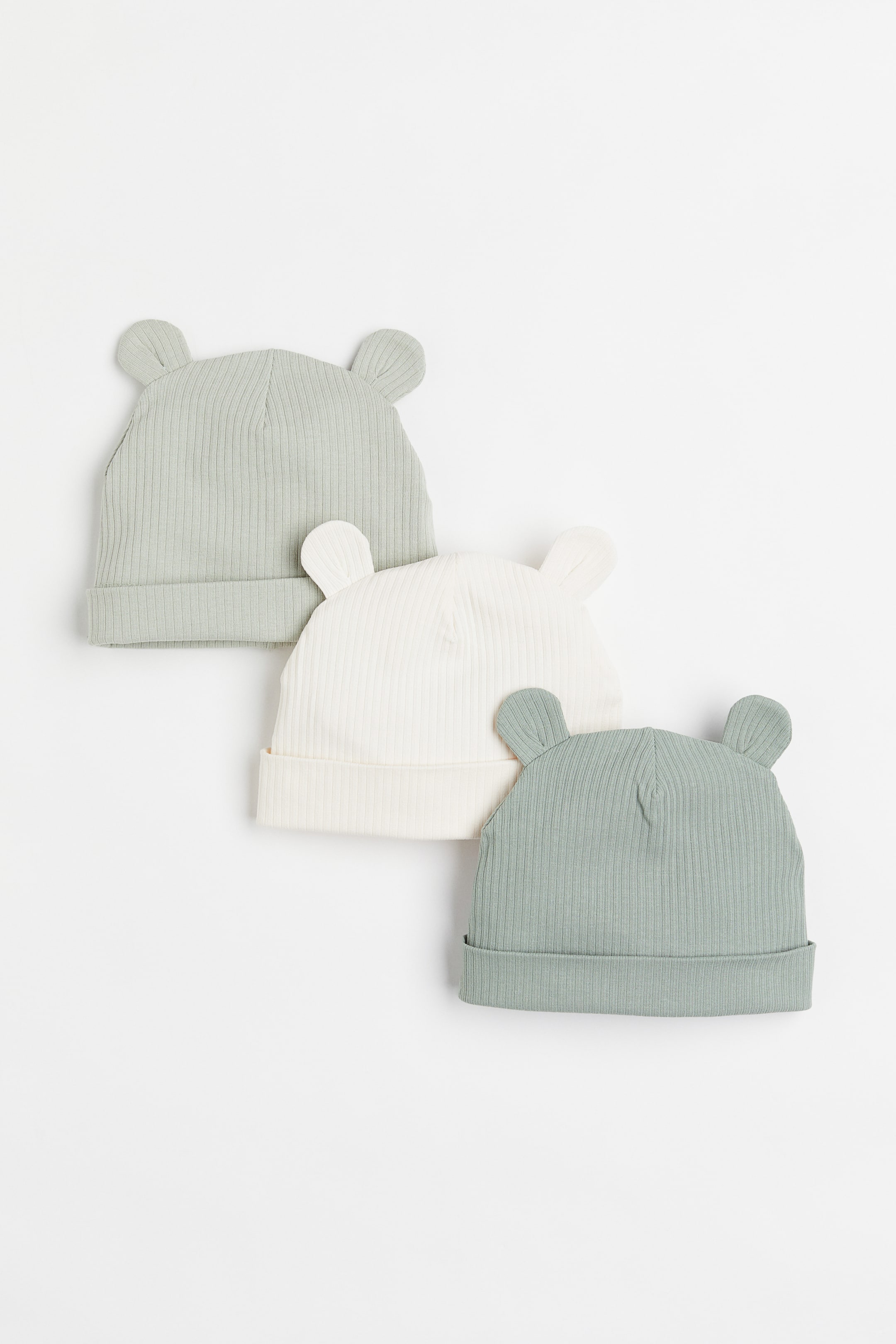 3-pack Ribbed Hats with Ears