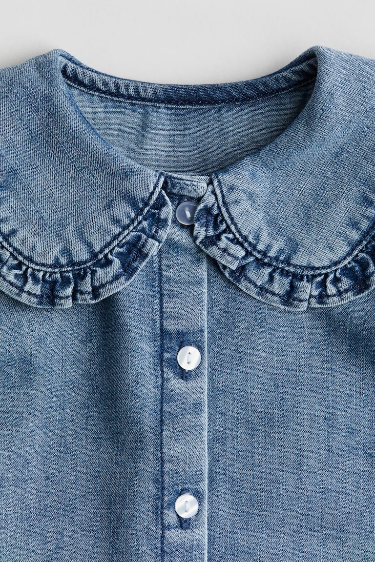 Collared denim blouse