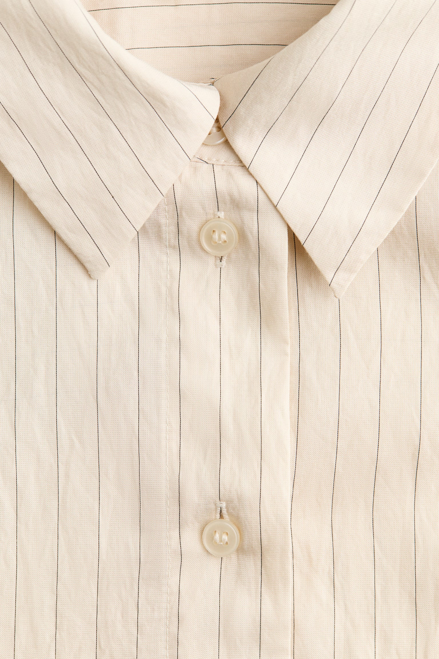 Camicia oversize - Beige chiaro/gessato/Beige kaki/gessato - 4