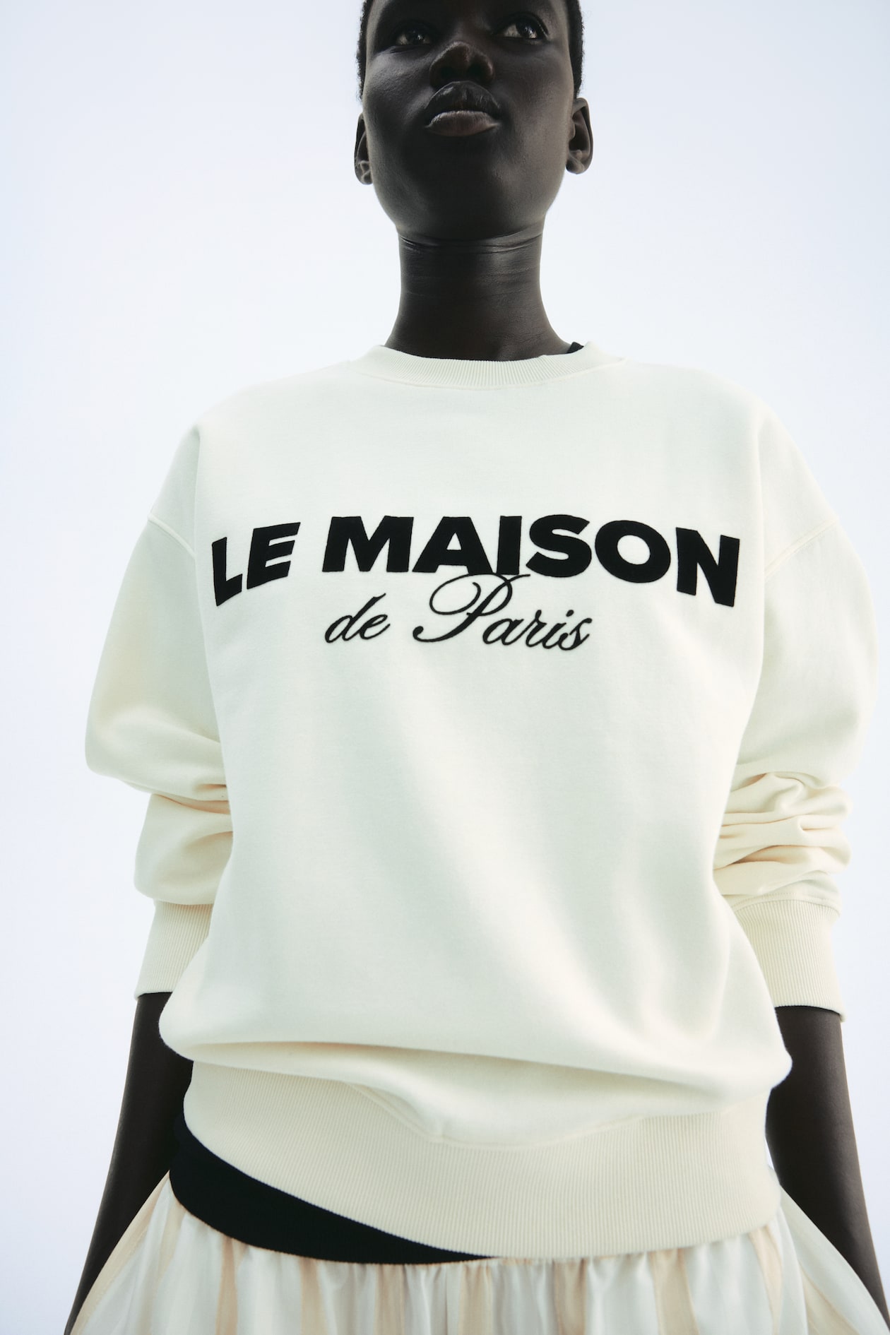 Felpa con scritta Bianco/Le Maison DONNA H&M IT