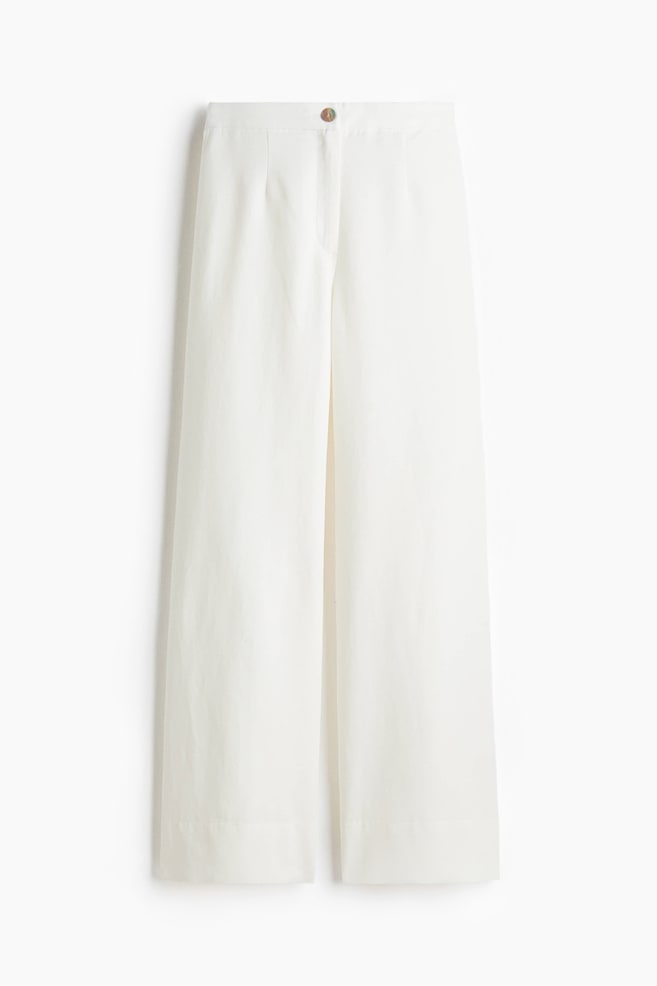 Pantalón en mezcla de lino - Blanco/Beige claro/Rojo/Verde caqui oscuro - 1