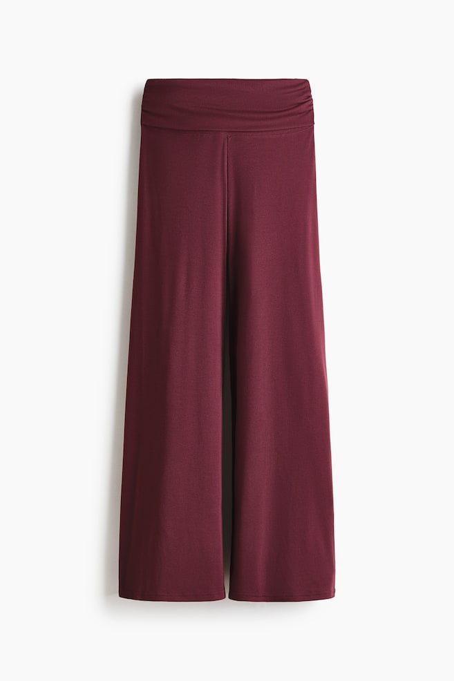 Foldover-Waist Sports Leggings - Light burgundy - 1