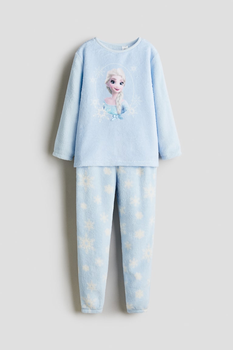 Pyjama en velours imprimé Bleu clair/La Reine des neiges