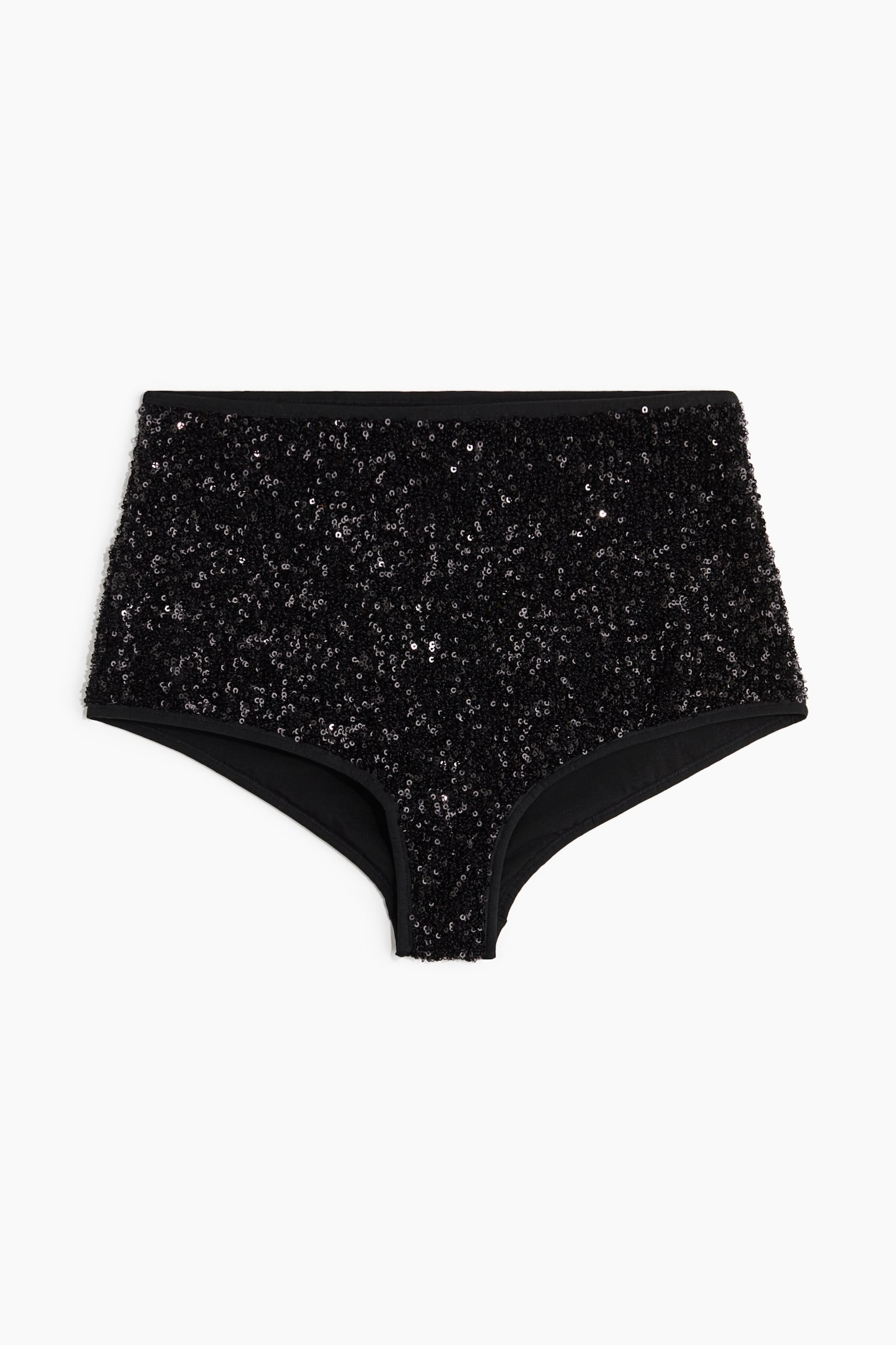 Sequined cheeky shortie briefs - Black - 2