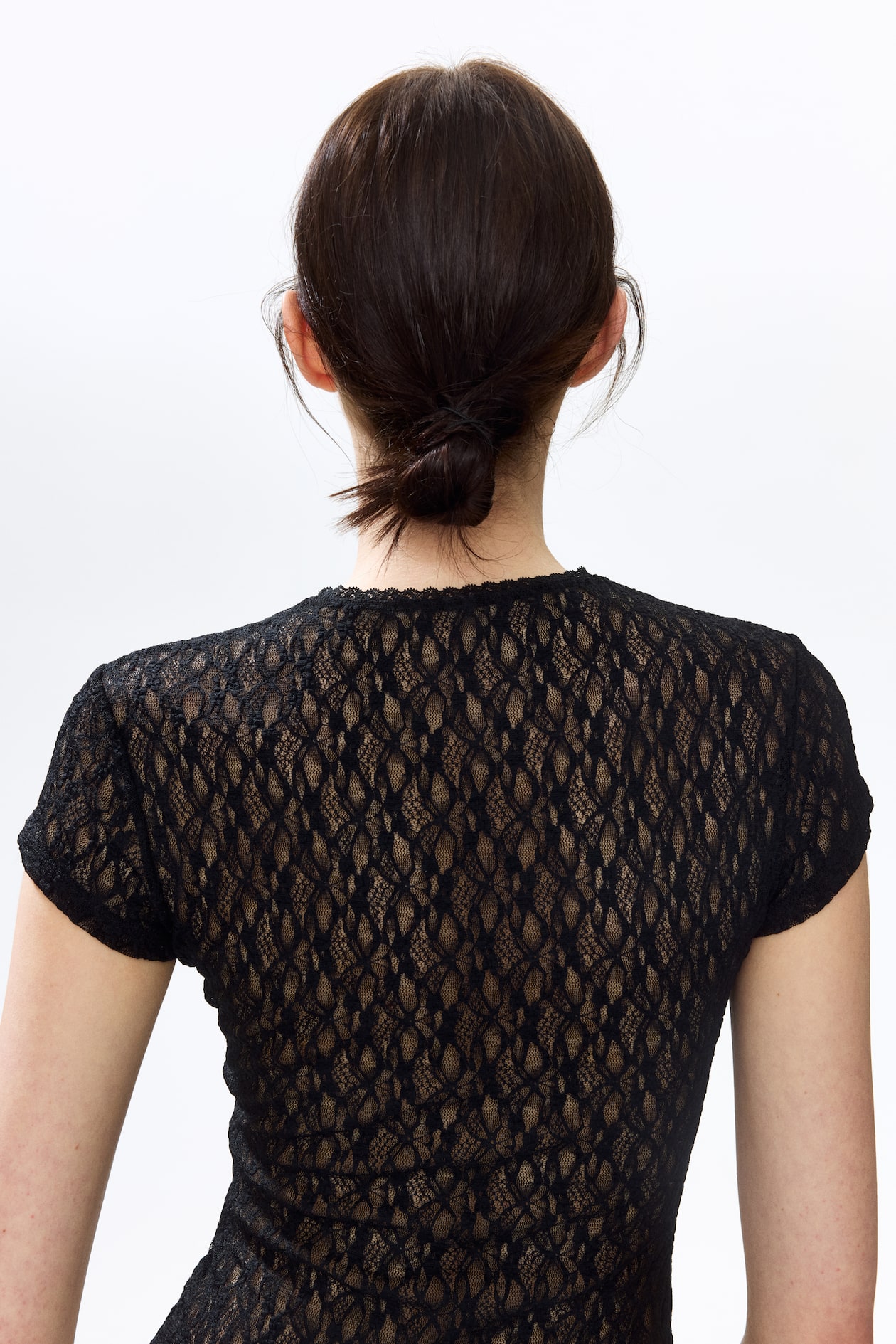 Lace-Look Jersey Thong Bodysuit - image 2