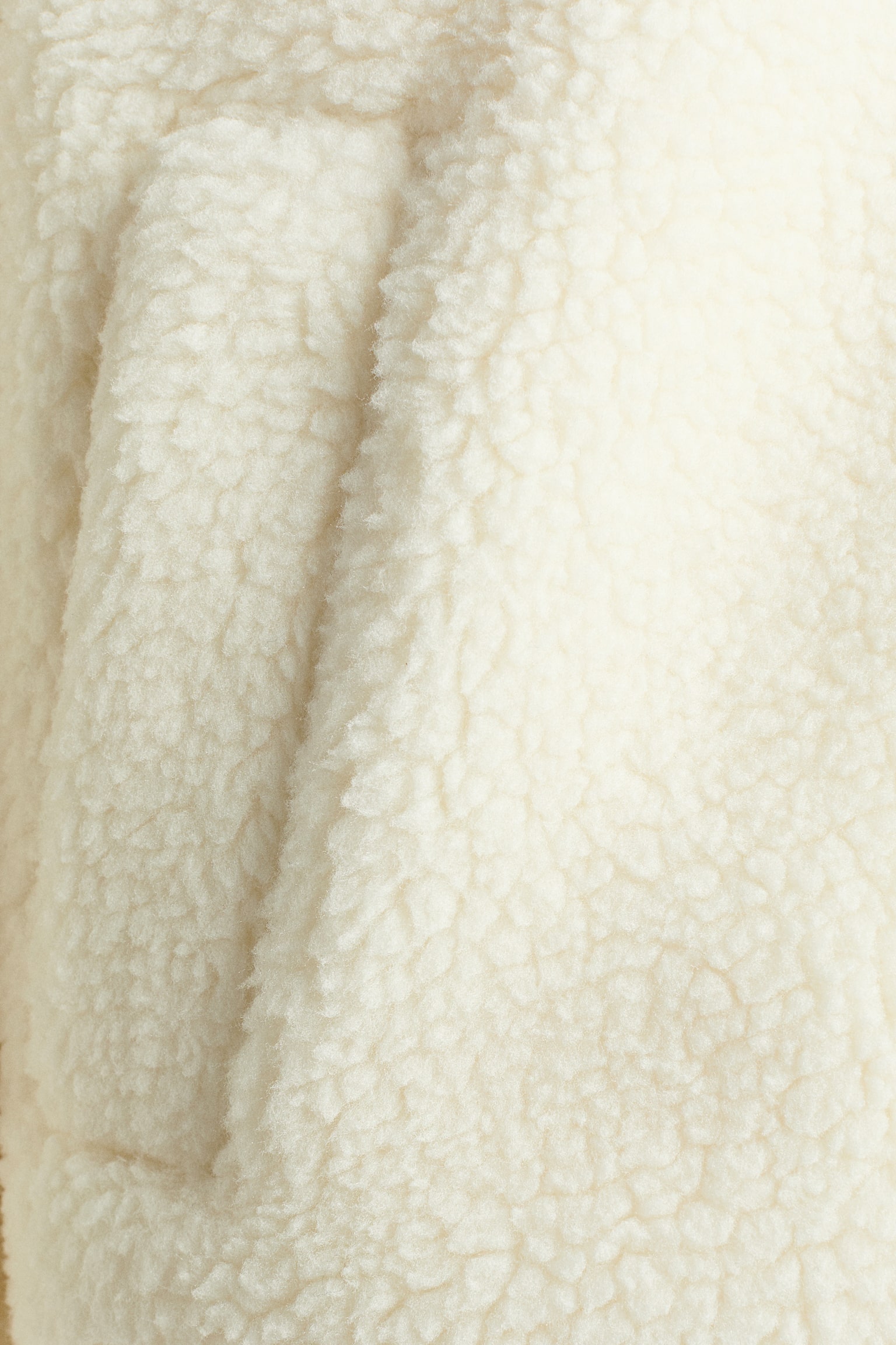 Oversized Fit Teddy sports jacket - Cream - 5