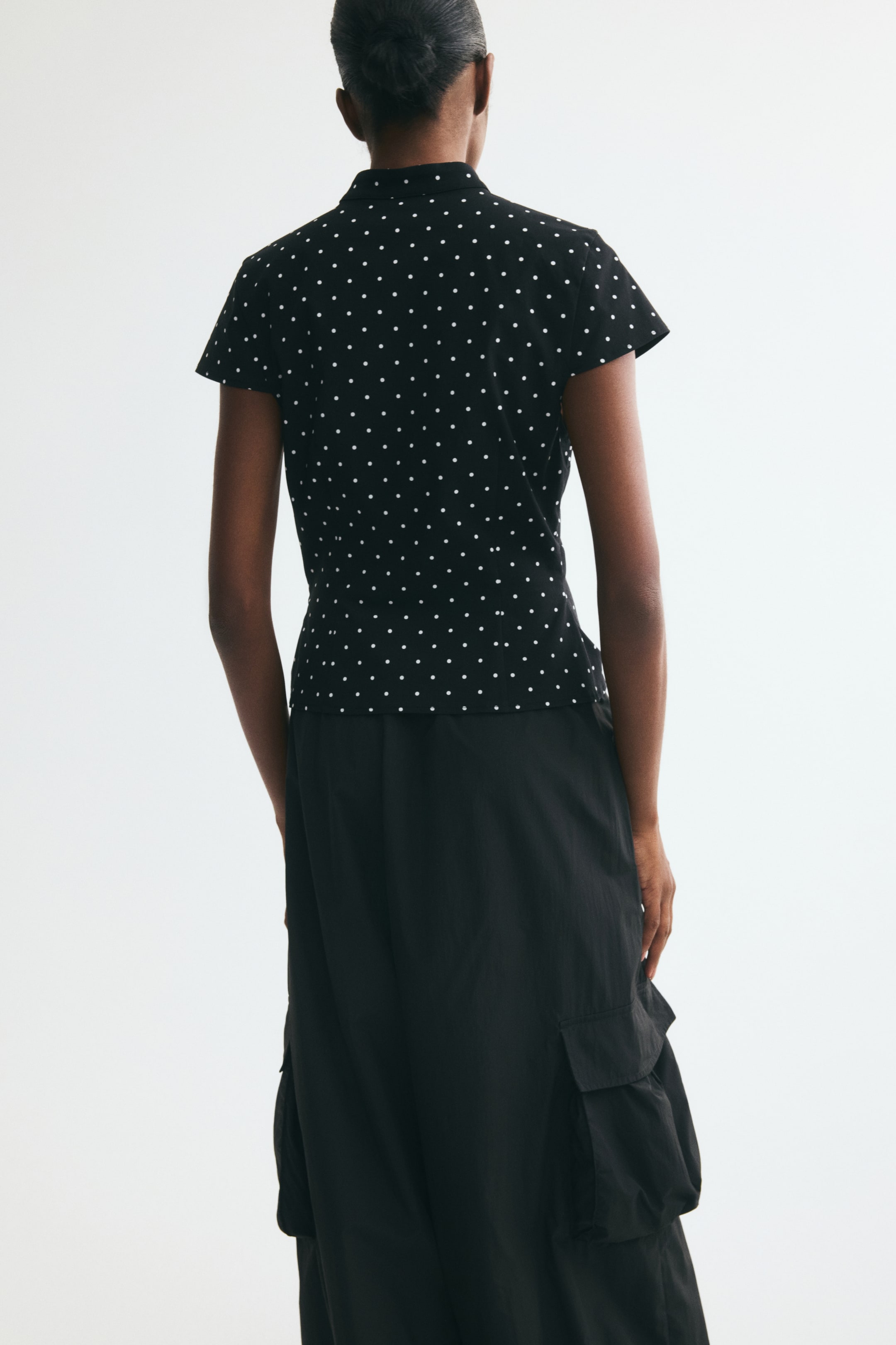 Viscose-Blend Top with Keyhole Detail