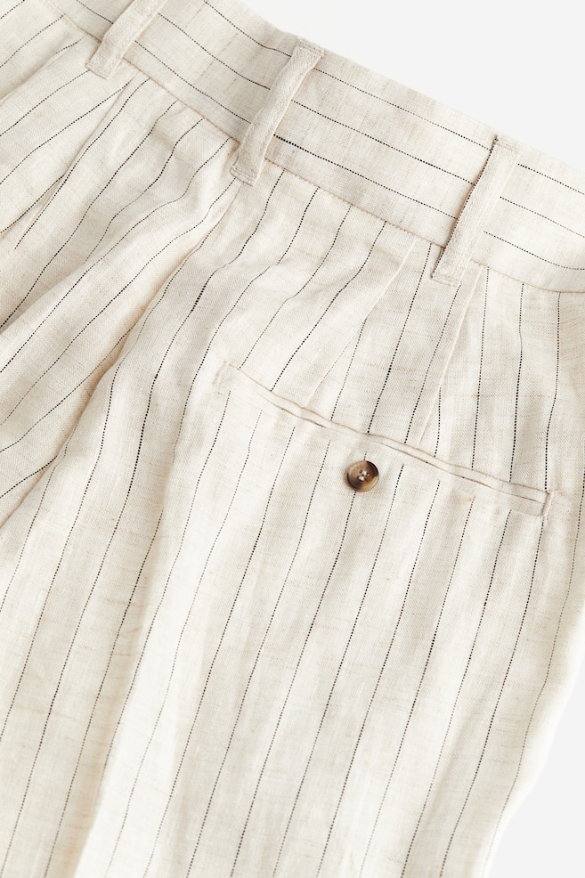 Pantalon de tailleur en lin - Beige clair/rayures tennis - 3