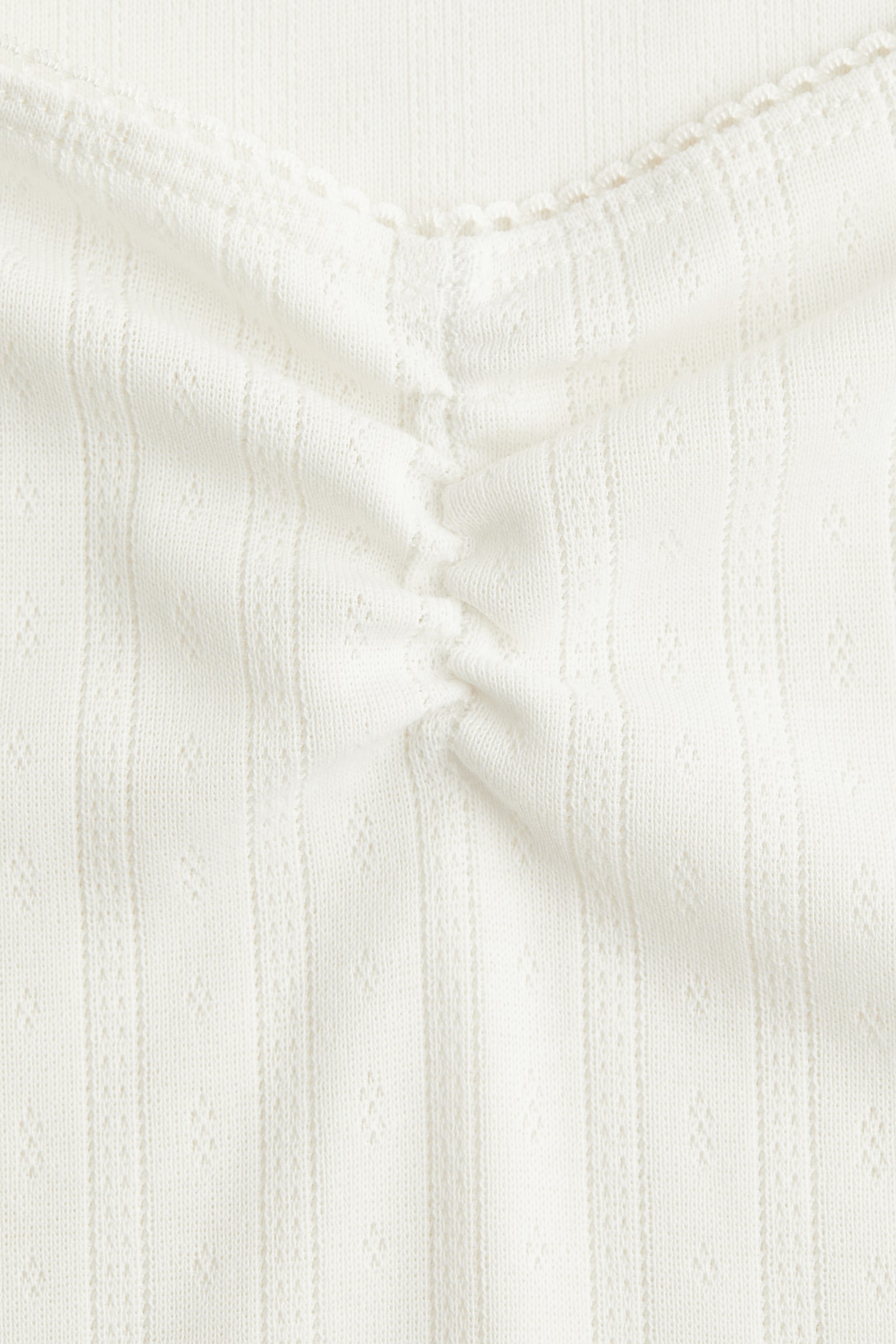 Женская футболка H&M Picot-Trimmed, цвет: Кремовый — фото 2