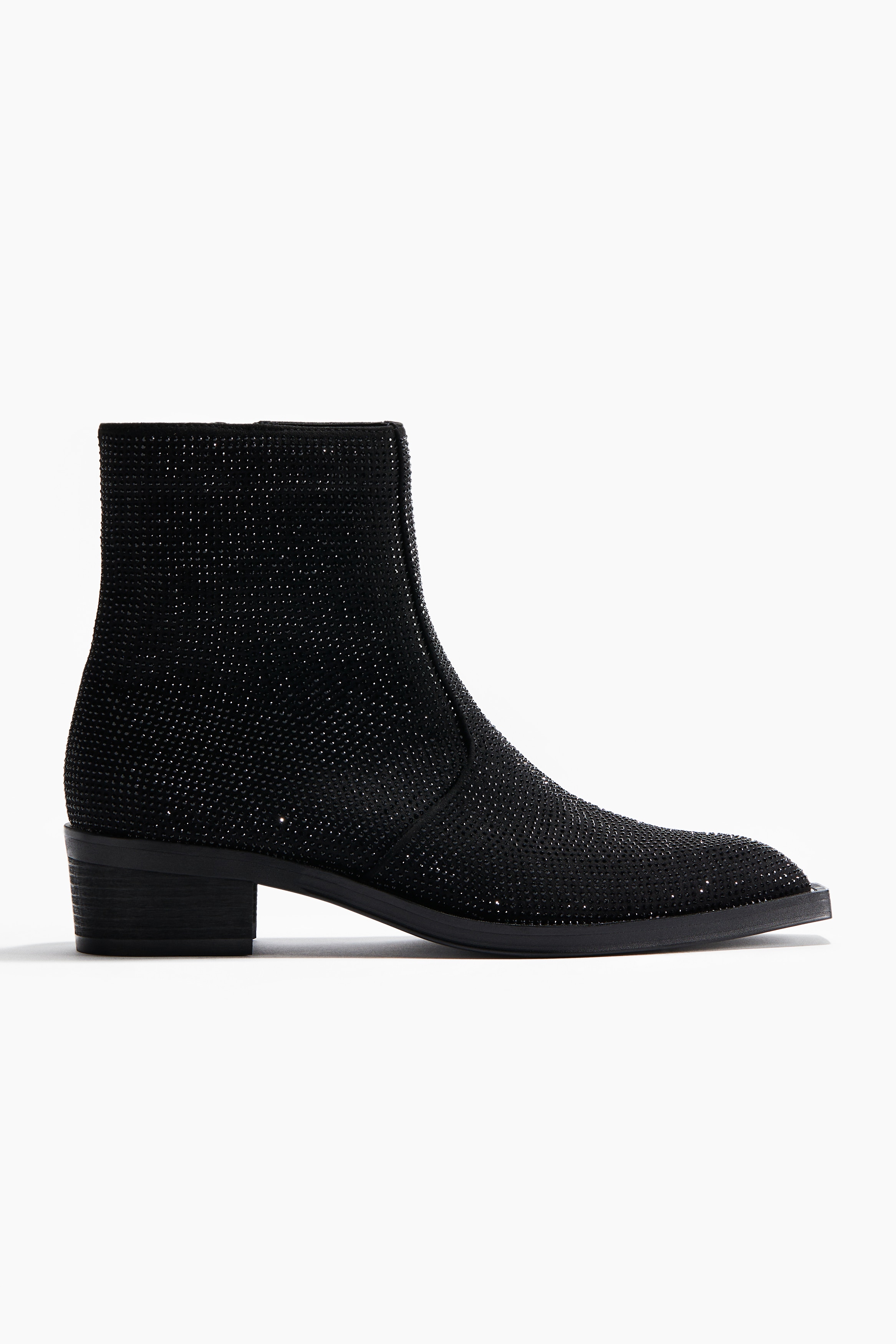 Herre - Sort Høyhælte boots med strass - Size: 46  - H&M
