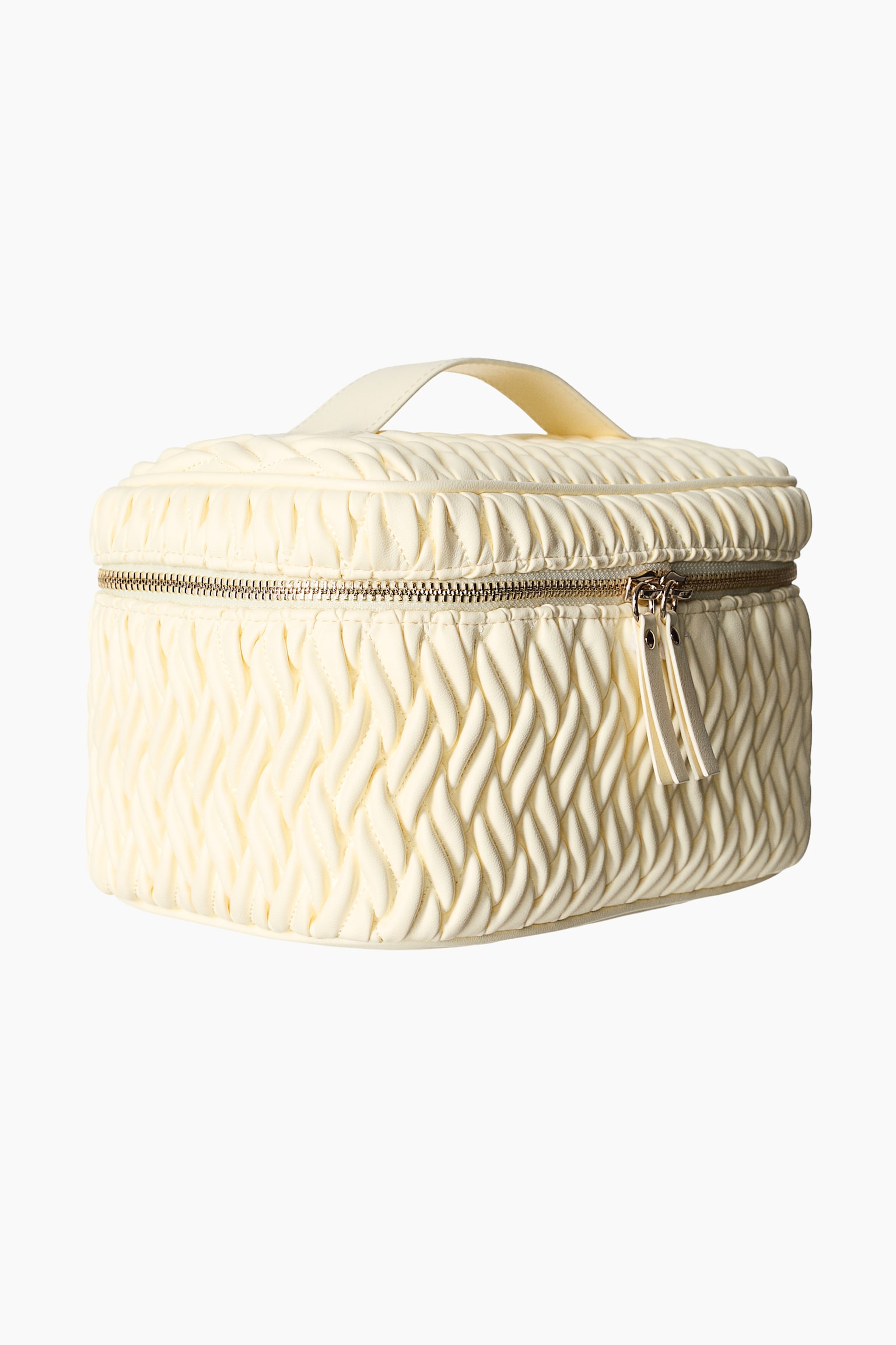 Dobozos szabású steppelt sminktáska - Sárga/Világosbézs/Fekete/Kék - 3