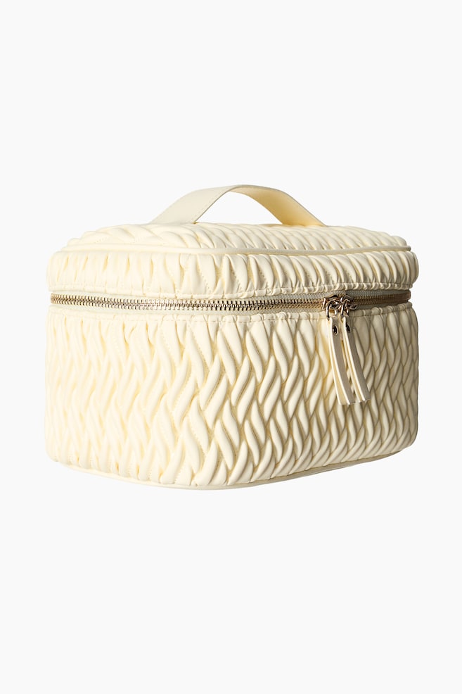 Quilted Boxy Makeup Bag - Yellow/Light beige/Blue/Black - 3