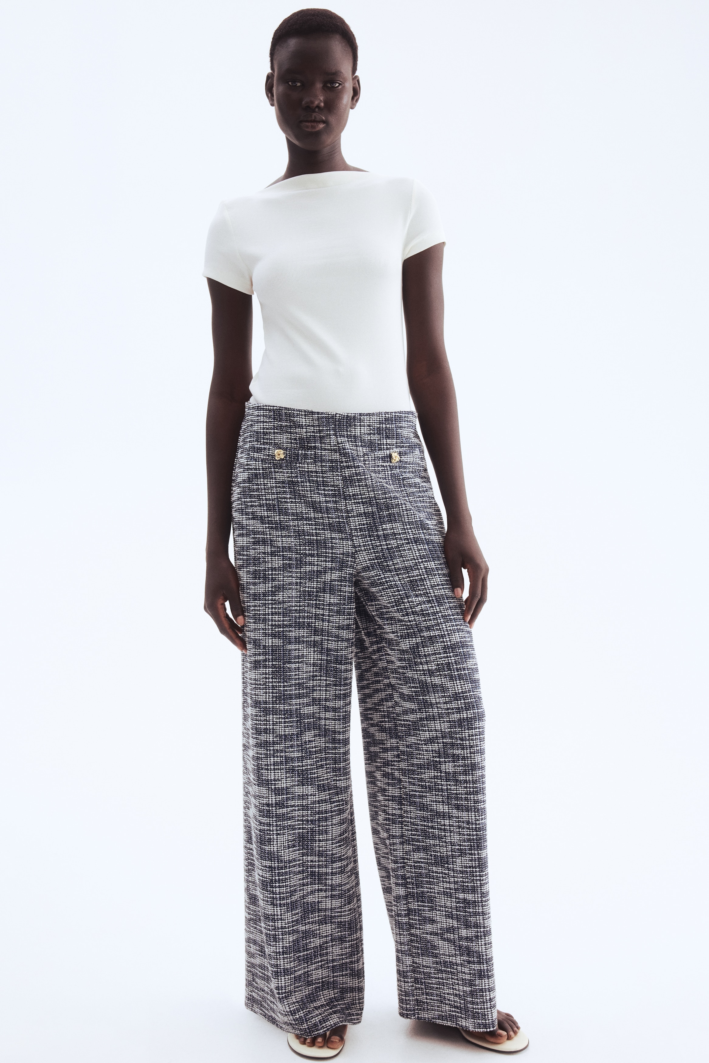 H & M - ワイドパンツ - ブルー