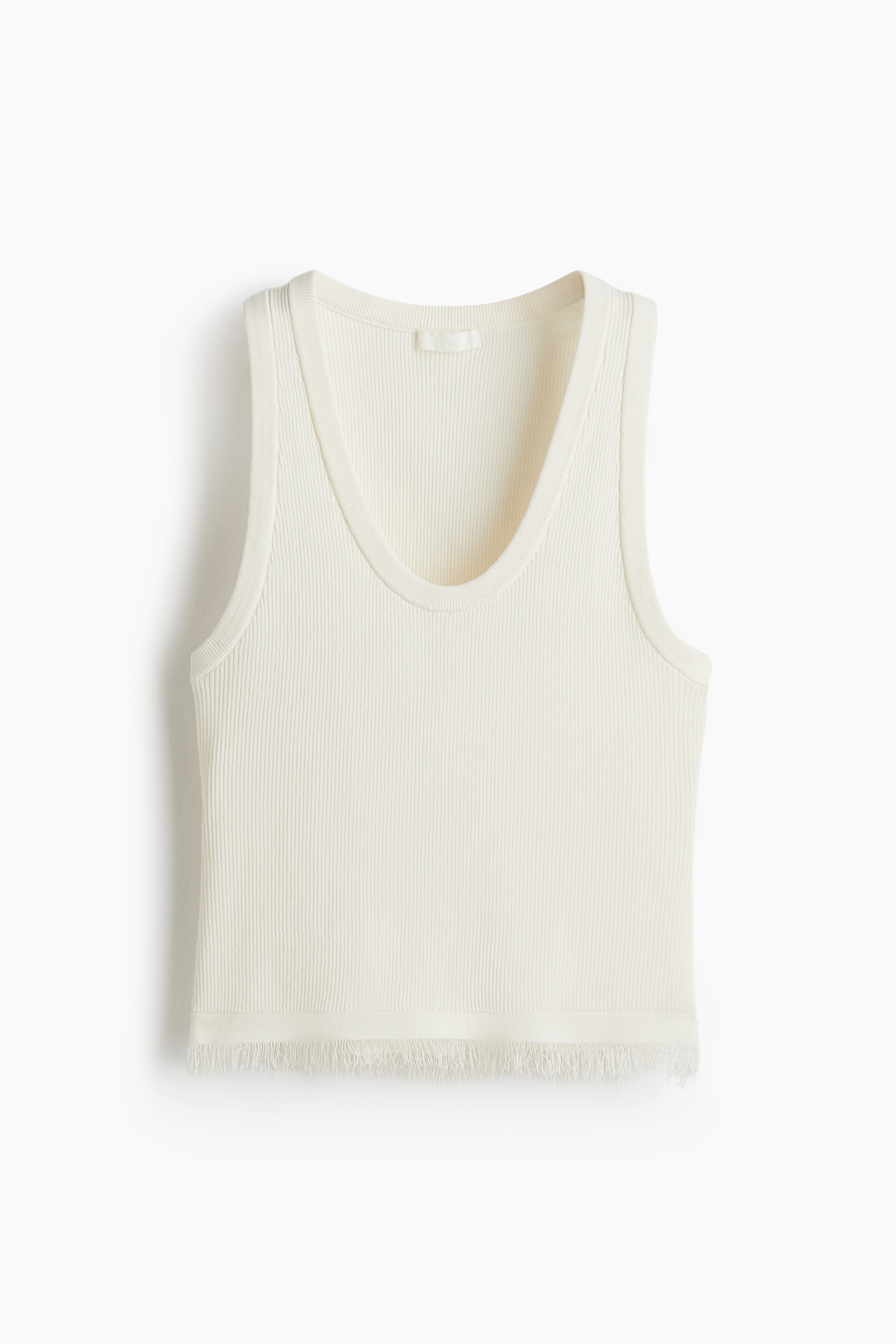 Top sem mangas com franjas - Branco