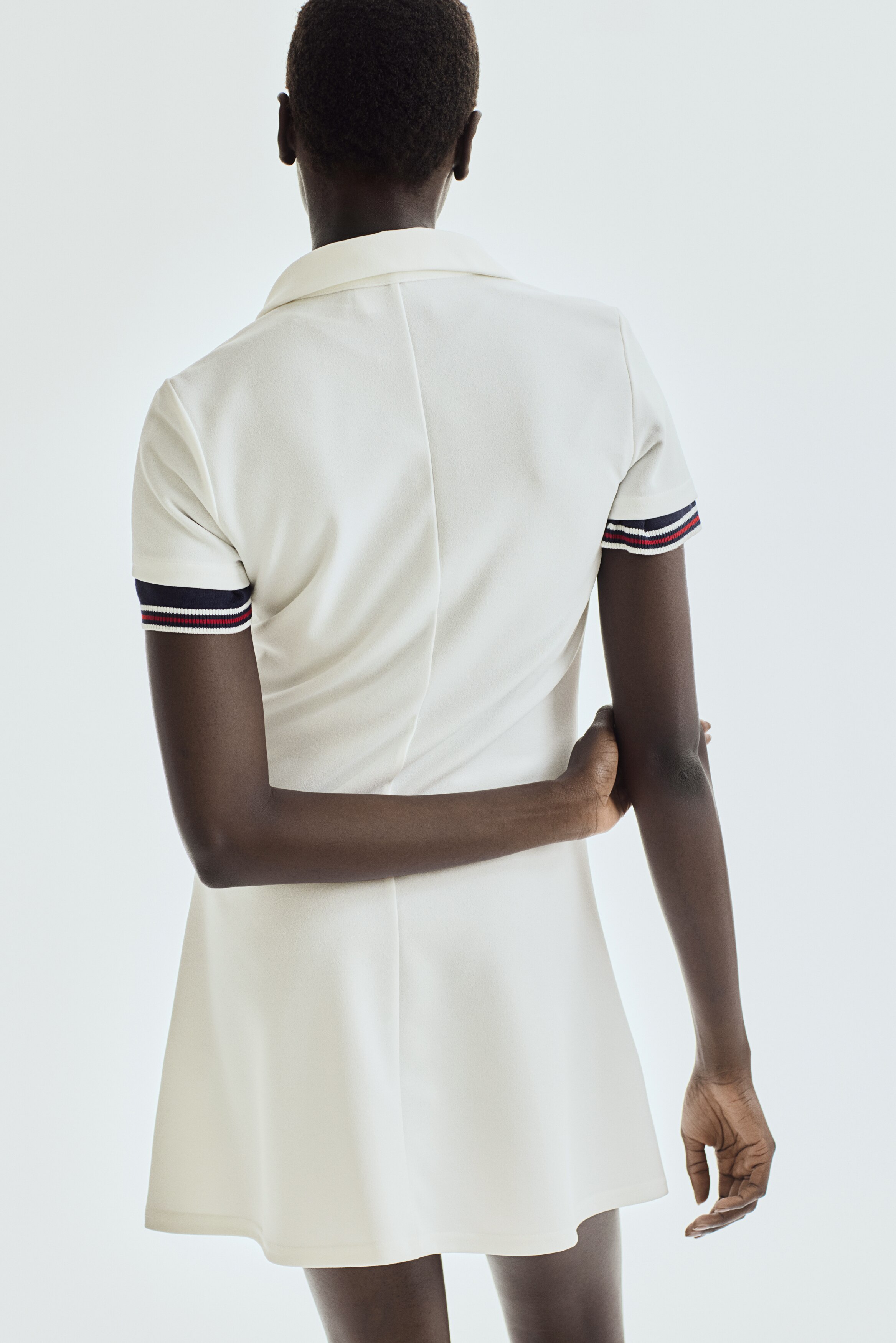 ワンピース French Sleeve Polo Mini Dress 新品】french sleeve polo mini dress