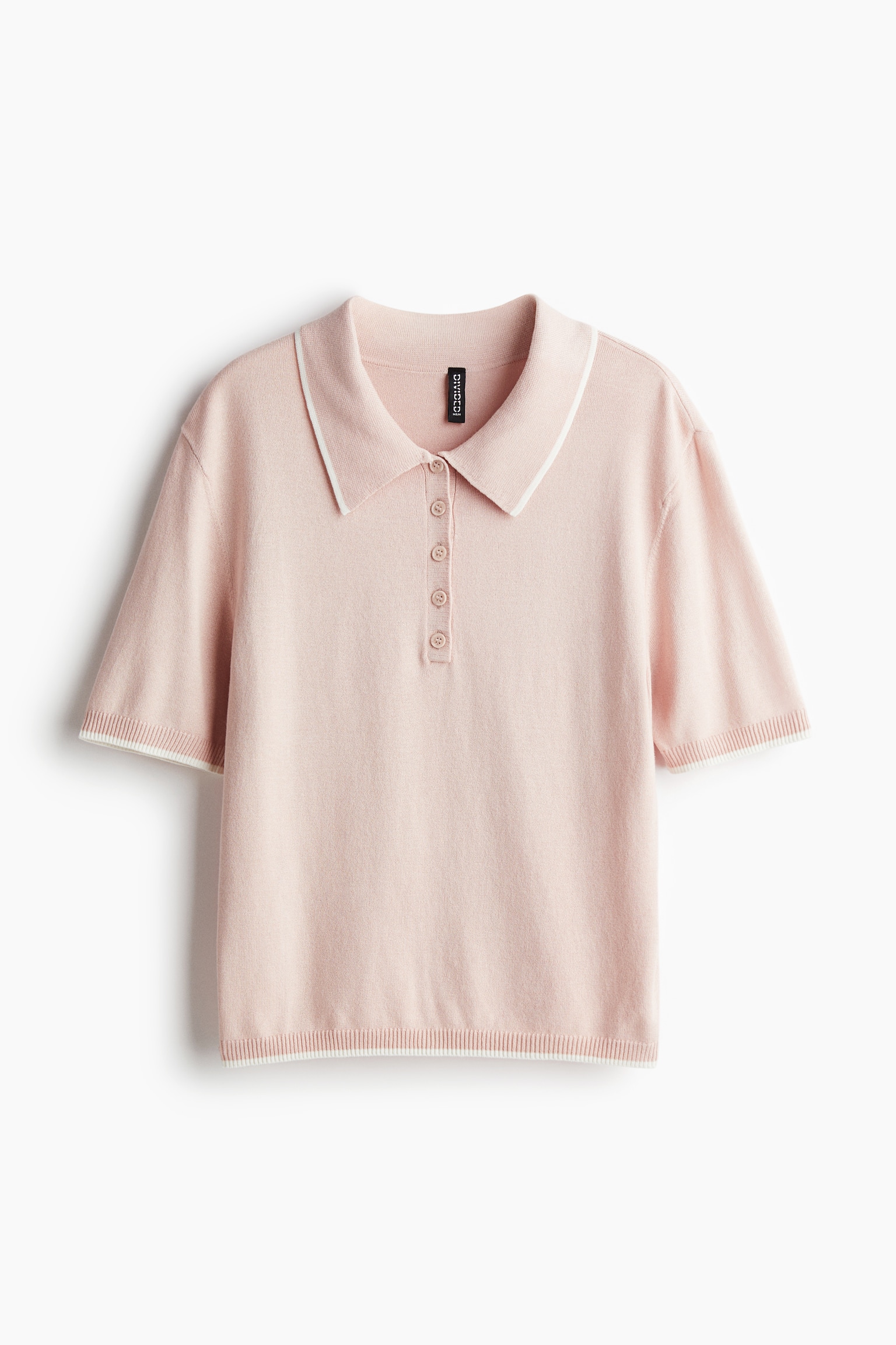 Fine-knit polo shirt - Light pink/Cream/Grey marl/Navy blue/Light blue/Striped/Light blue/Light purple/Striped - 2