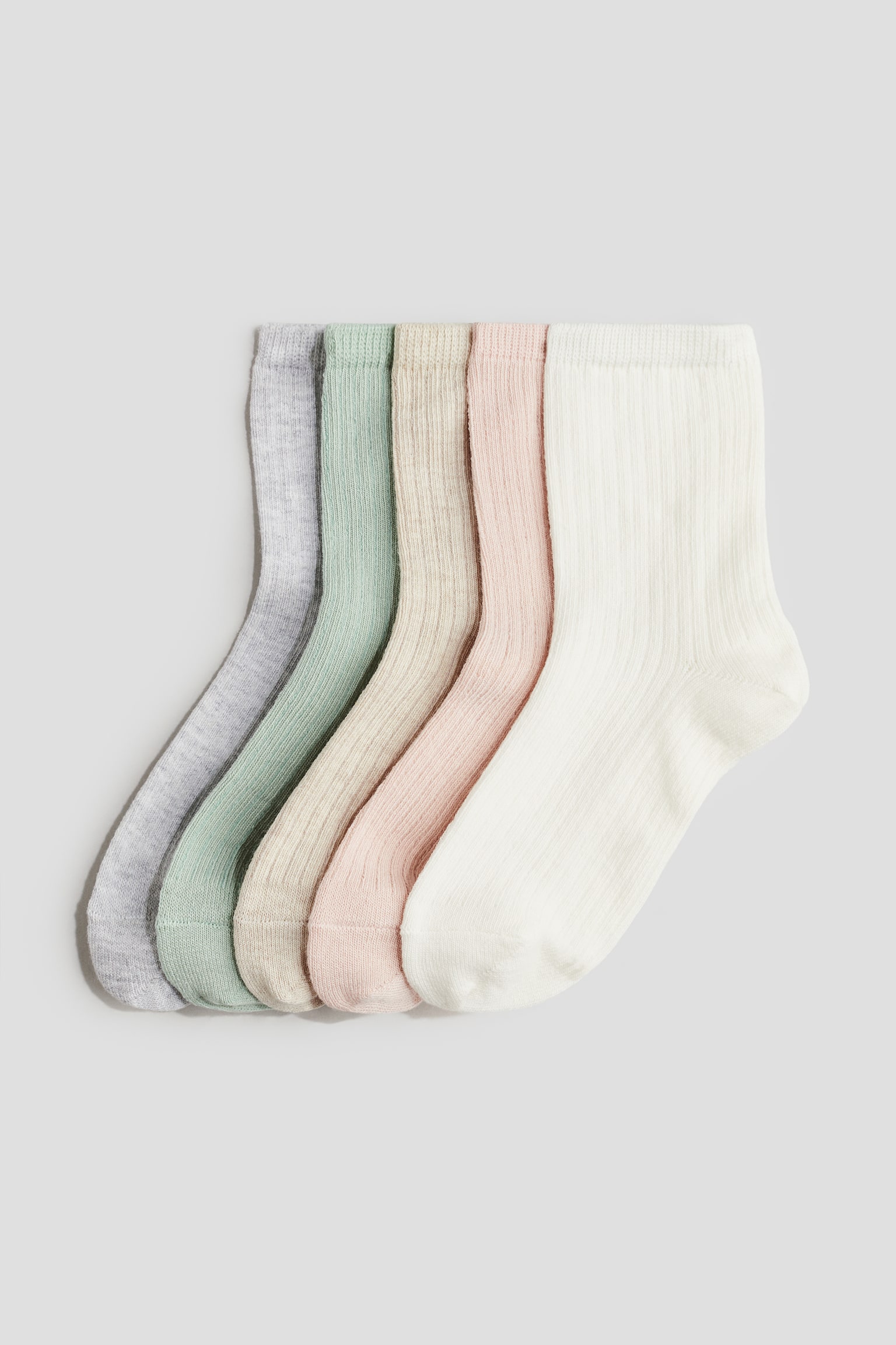 5-pack socks - Light green/Light pink/Black/Pink - 1