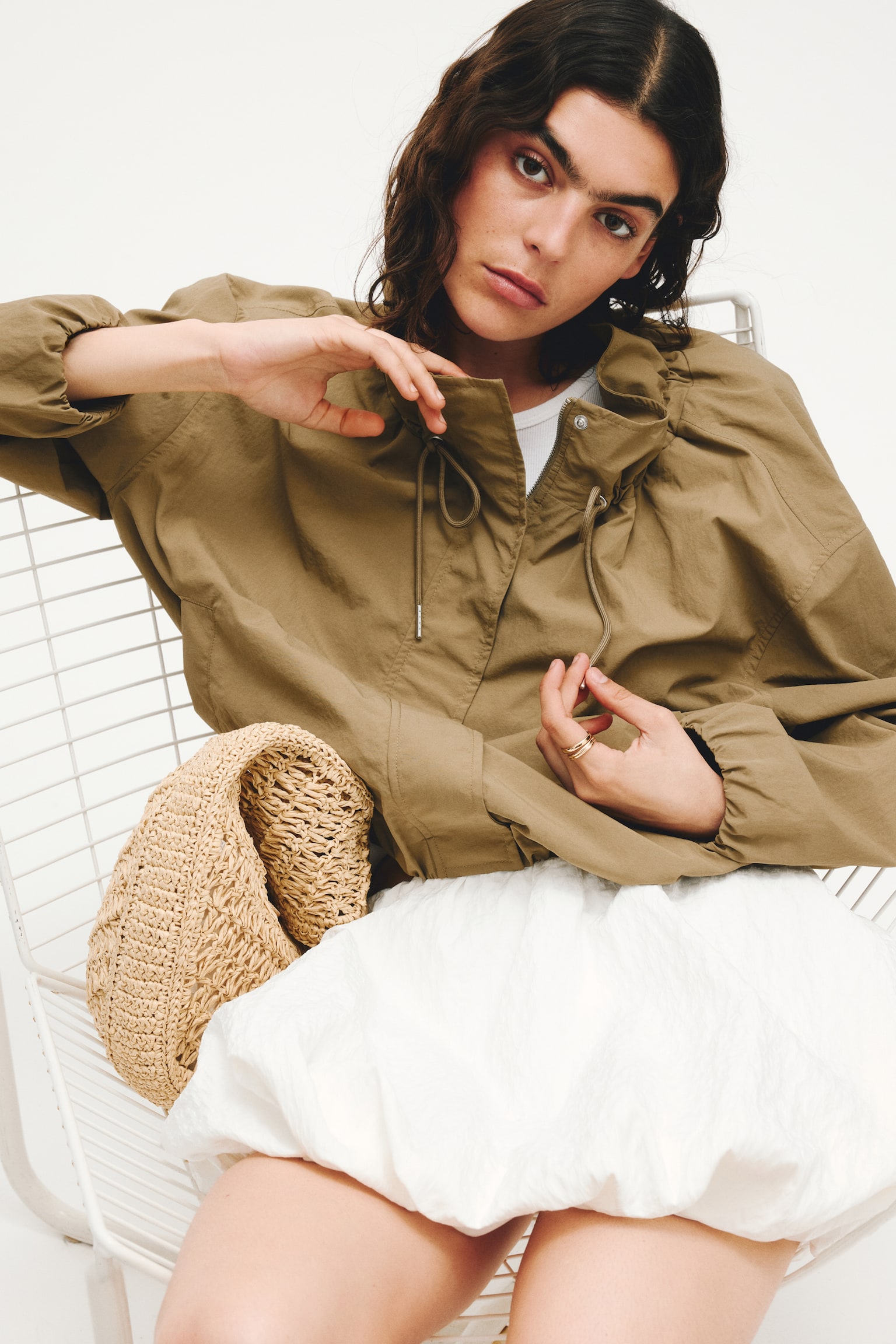 Windbreaker - Dusty khaki green/Cream - 7