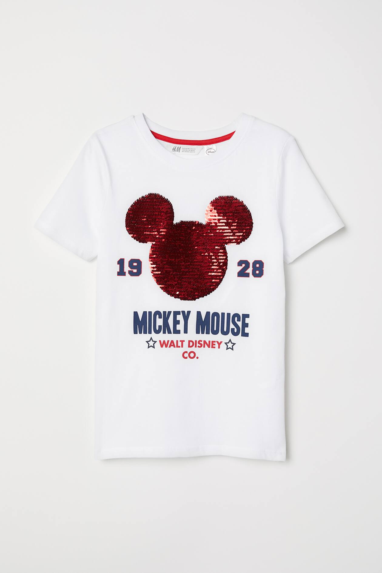 Reversible sequin T-shirt White/Mickey Mouse Kids H&M
