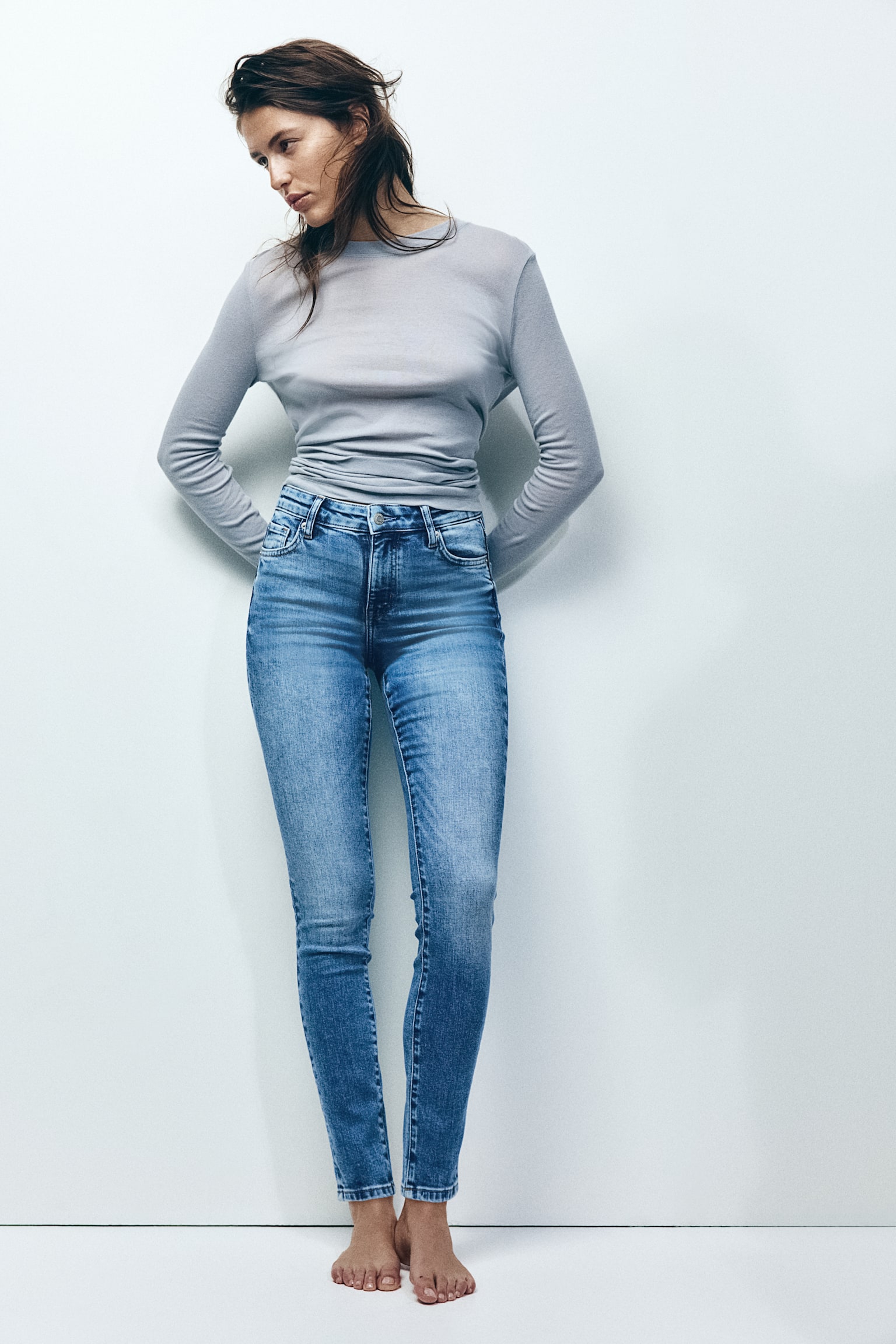 Skinny Regular Ankle Jeans - Denim blue/Light denim blue/Beige/Black/Black/Denim blue/Light denim blue - 5