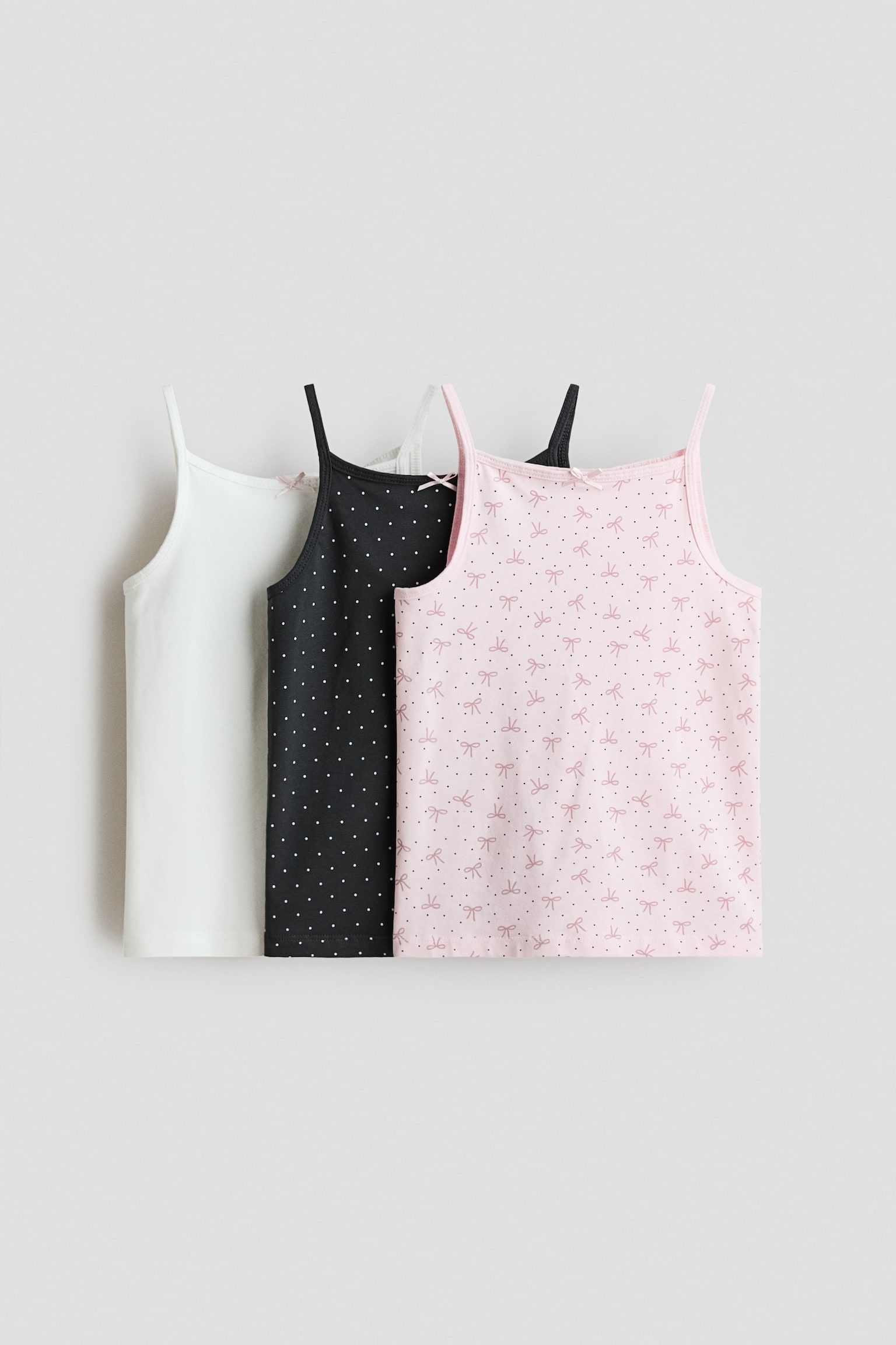 3-pack jersey vest tops - White/Pink/Black/White/Light pink/Unicorns