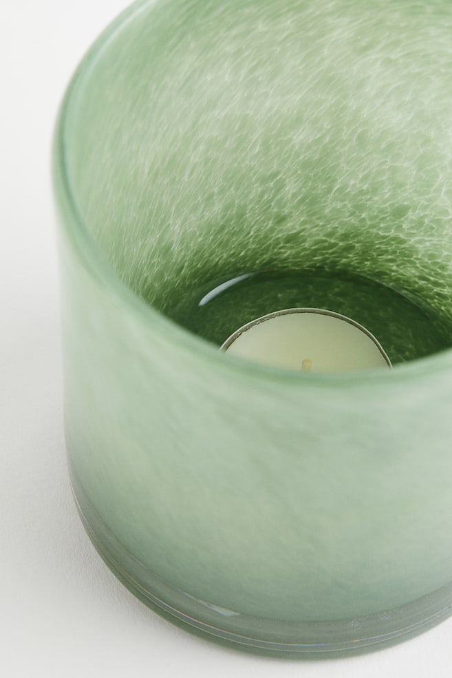 Glass tealight holder - Light green/Green/Dark beige/Yellow/dc/dc - 2