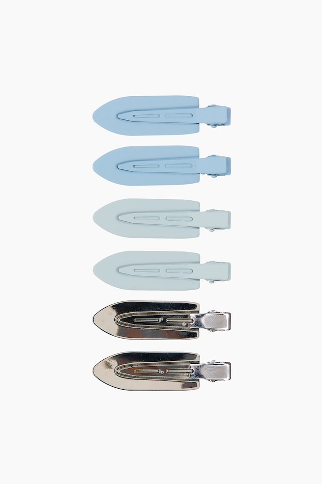 6-Pack Beauty Hair Clips - Dusty blue/silver-colored - 1