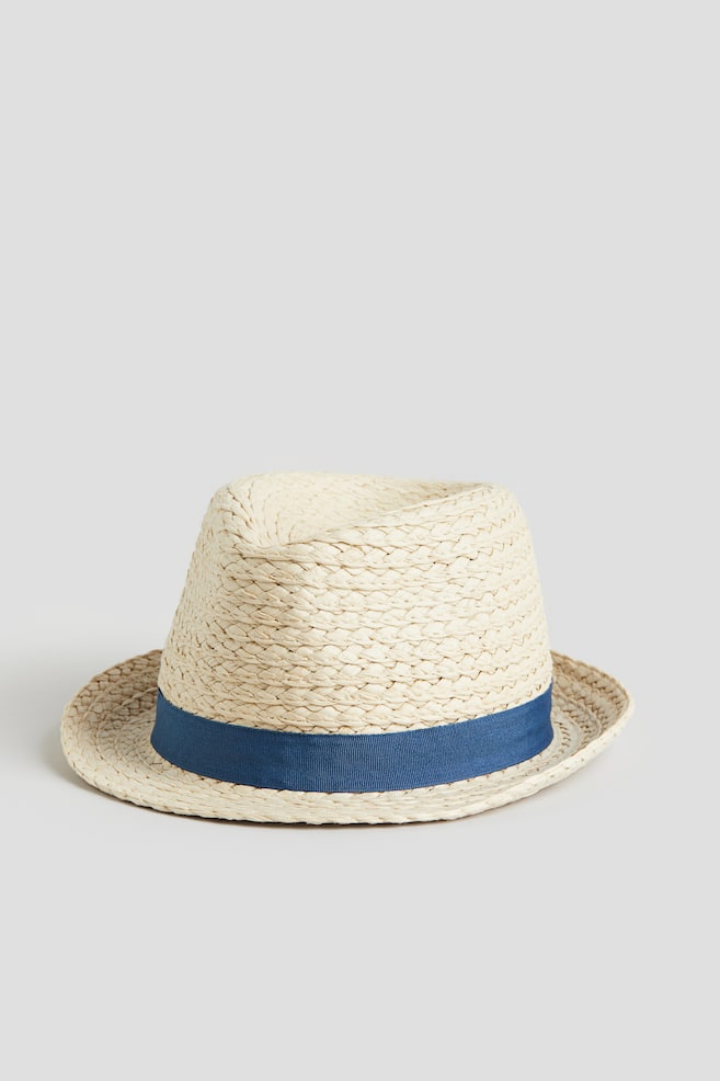 Straw hat - Light beige/Blue - 1