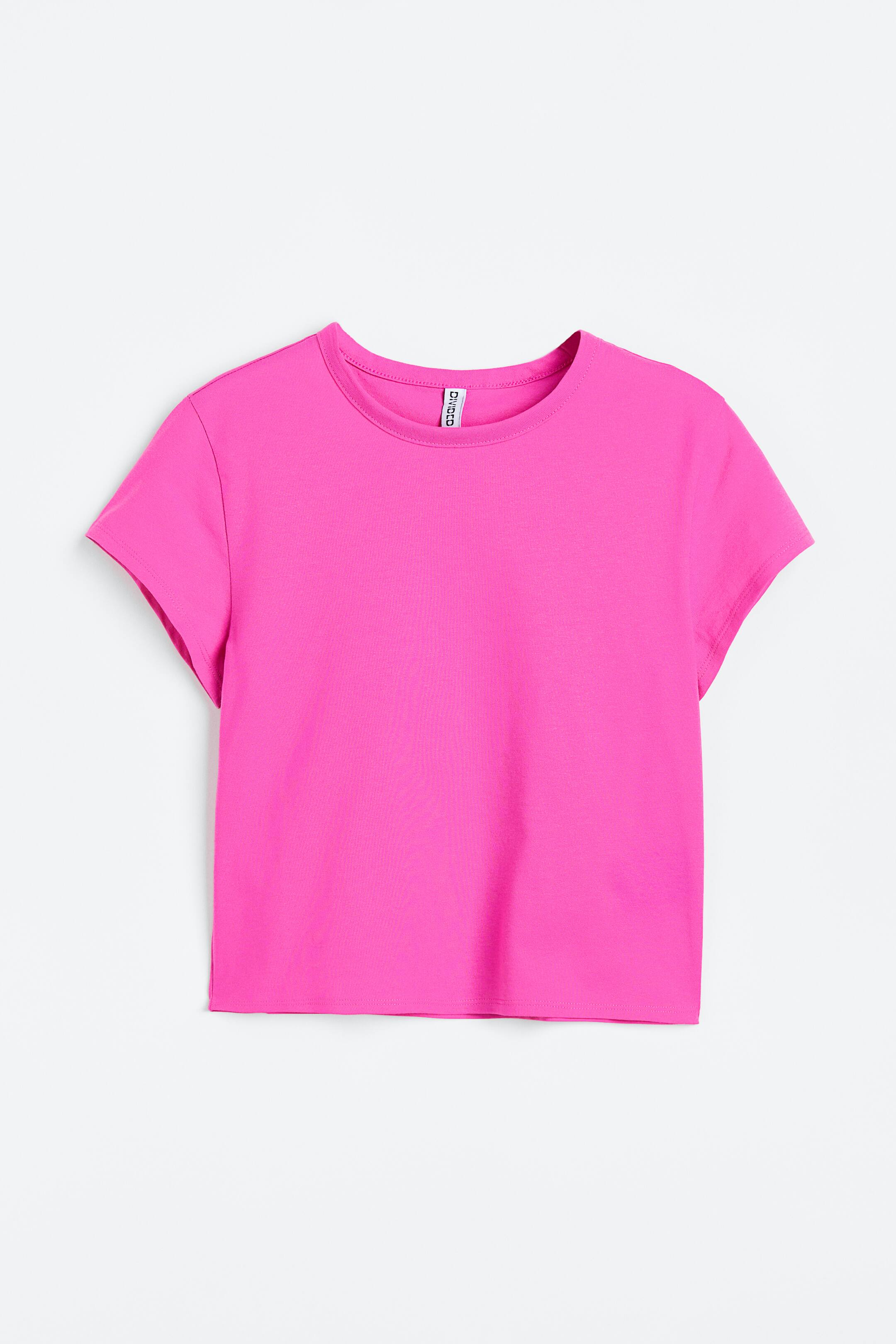 查看大圖: 棉質平紋T恤 - 櫻桃紅 - Ladies | H&M 1