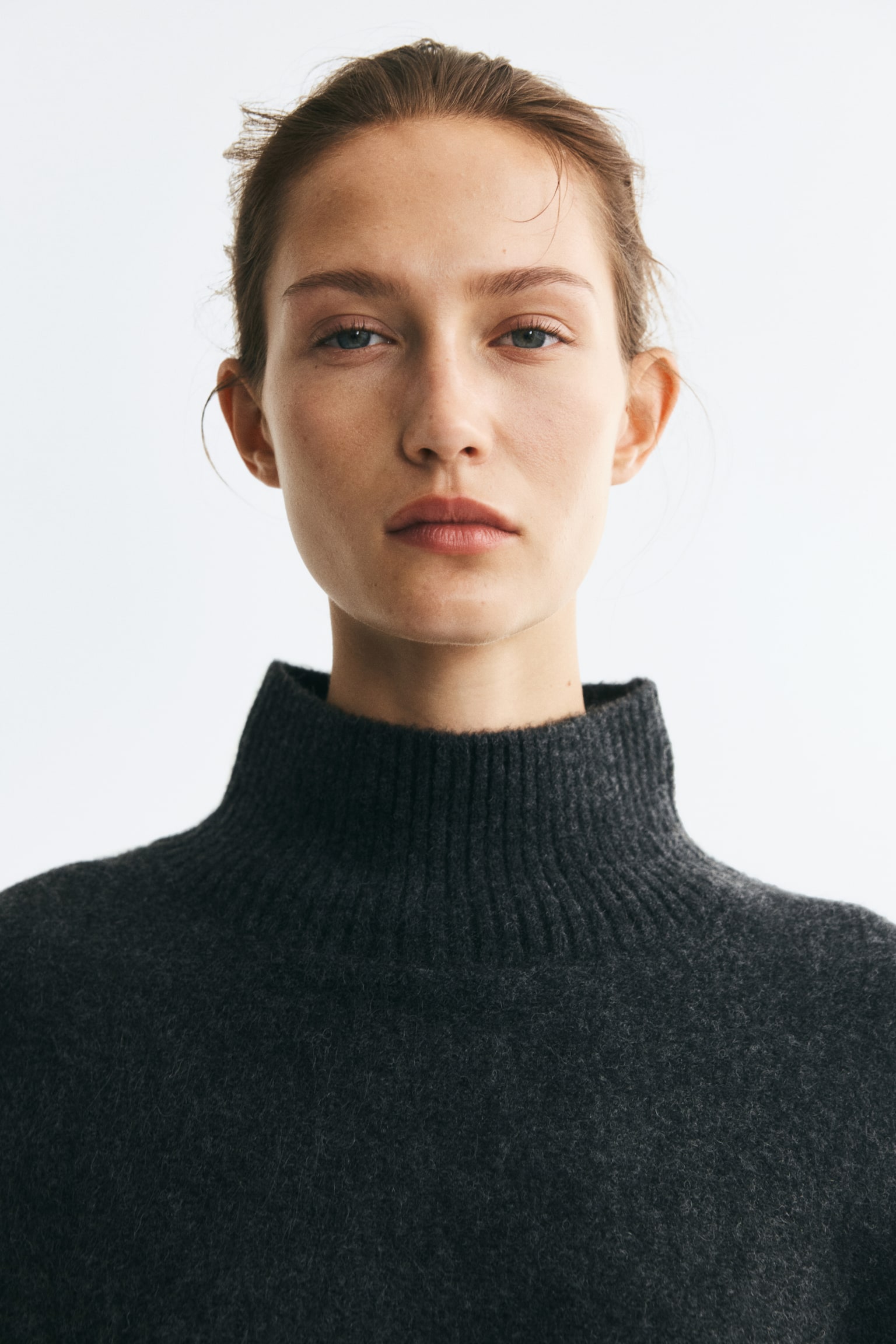 Женское платье H&M Knit Mock Turtleneck, цвет: Тёмный серый меланжевый — фото 5
