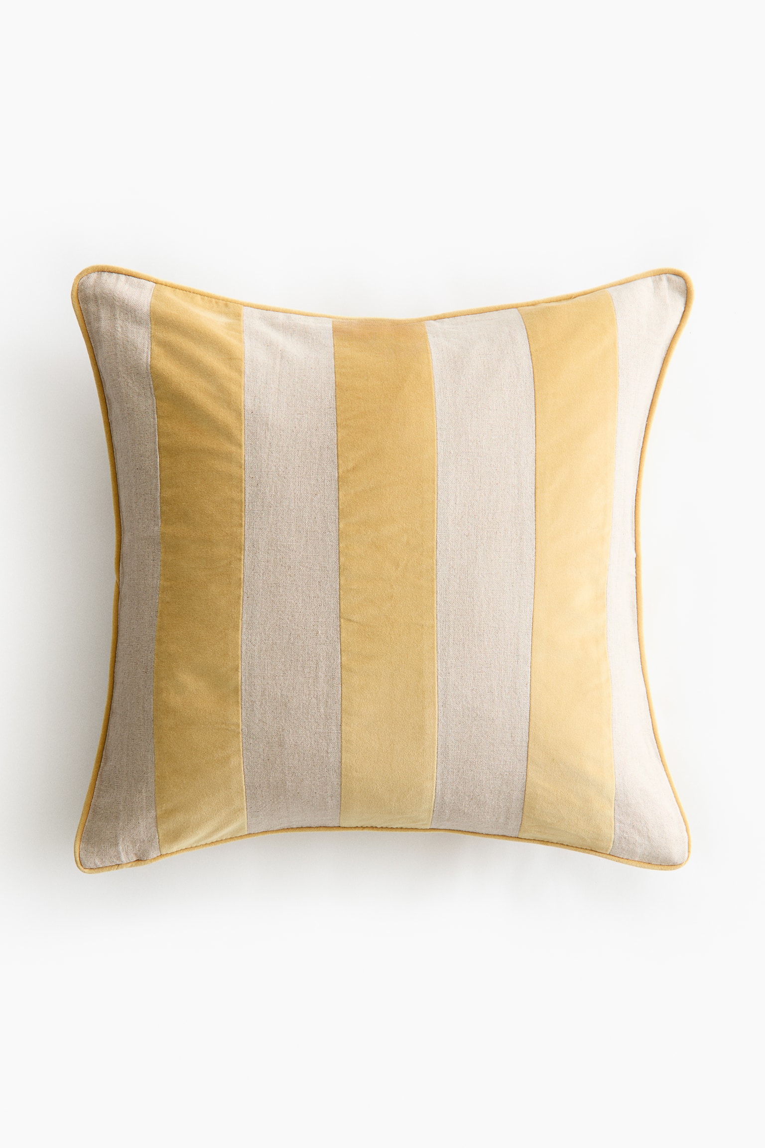Linen-blend cushion cover - Yellow/Beige striped/Light beige/Brown striped/Light pink/Beige striped/Light green/Beige striped/Light beige/Black striped - 1