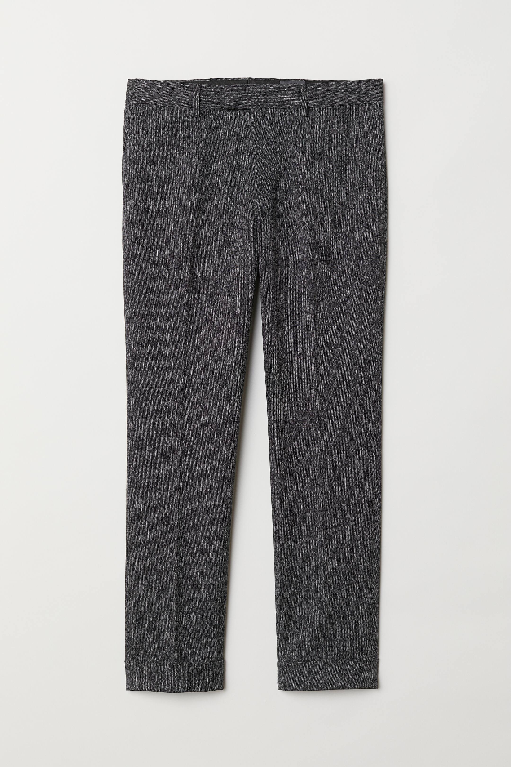 View larger image: Marled suit trousers Slim Fit - Black marl - Men | H&M 1