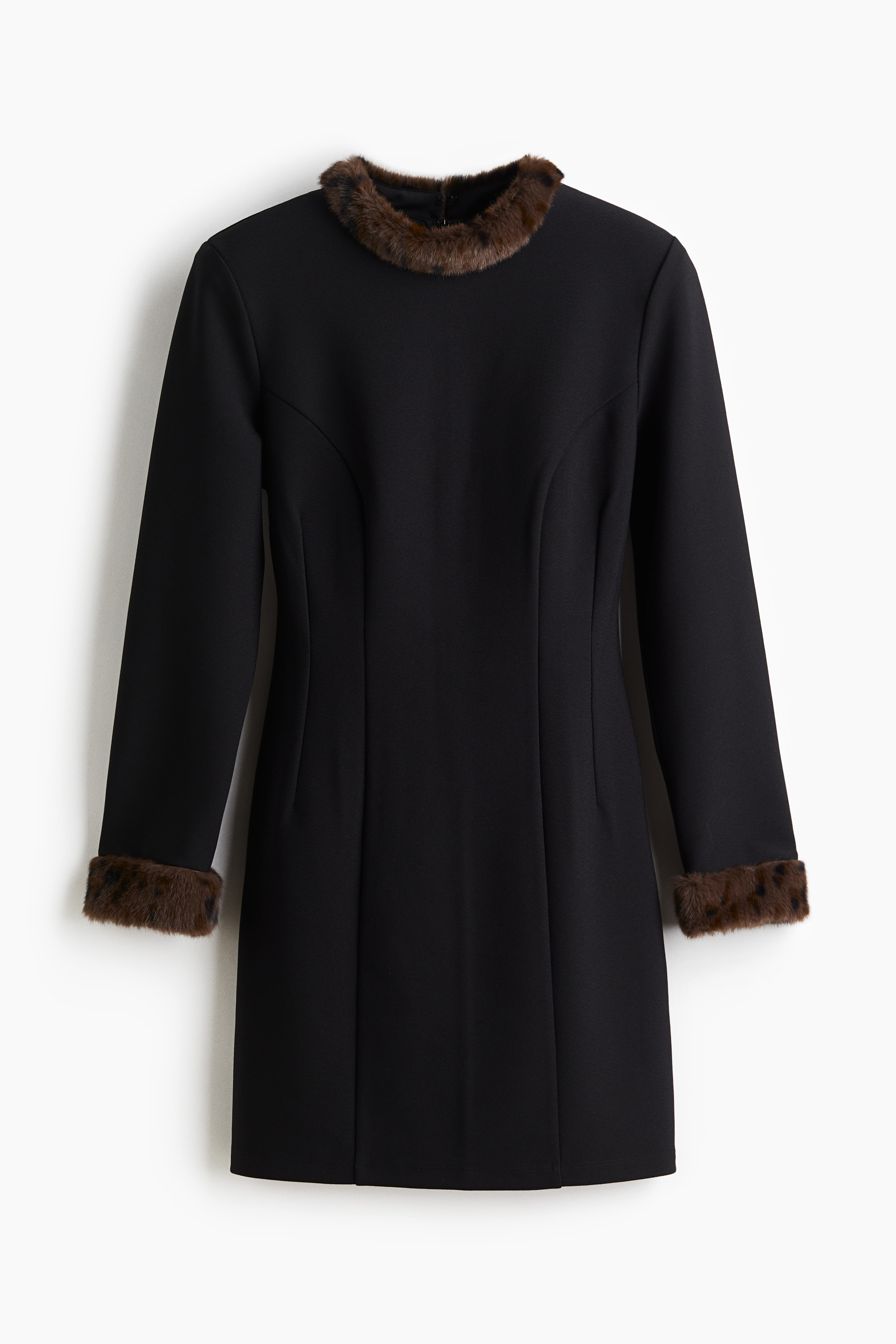 Fitted dress - Black/Brown