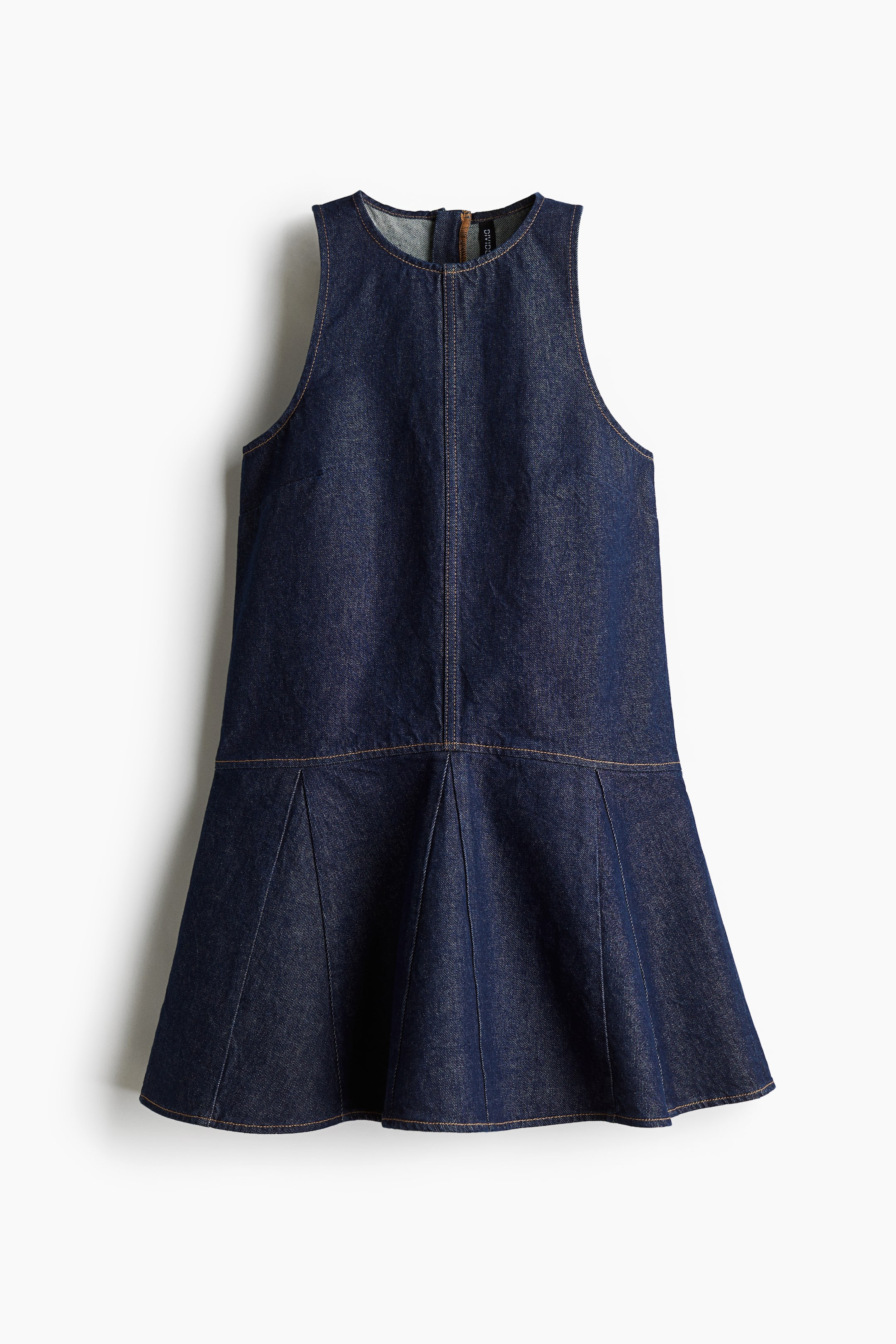 Flared-Skirt Denim Dress