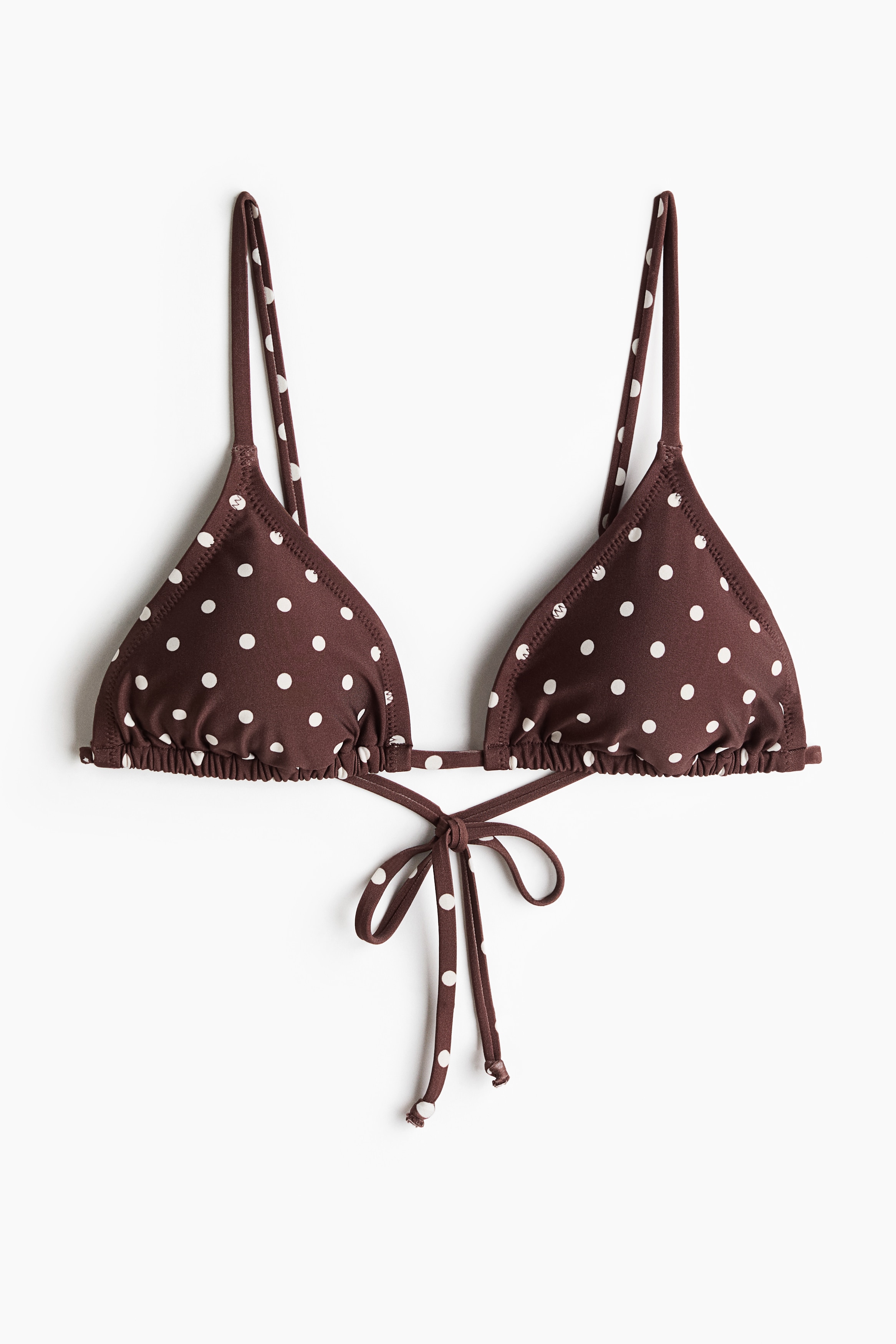 Padded Triangle Bikini Top - Dark brown/polka dot/Navy blue