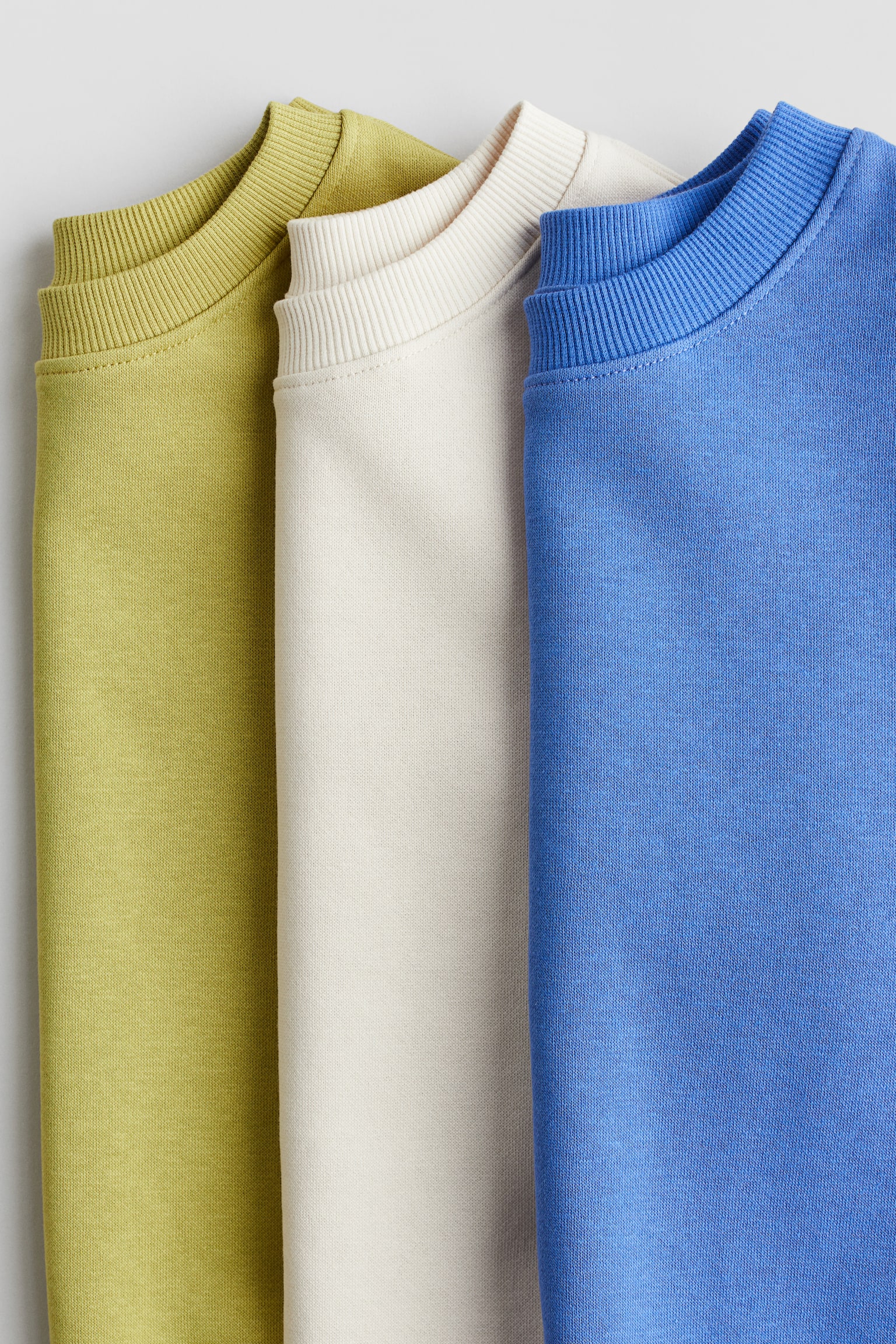 3-pack sweatshirts - Olive green/Bright blue/Blue/Brown/White/Grey marl/Navy blue/Dark green/Red/Bright red/Light grey marl/Dark red/Striped - 2