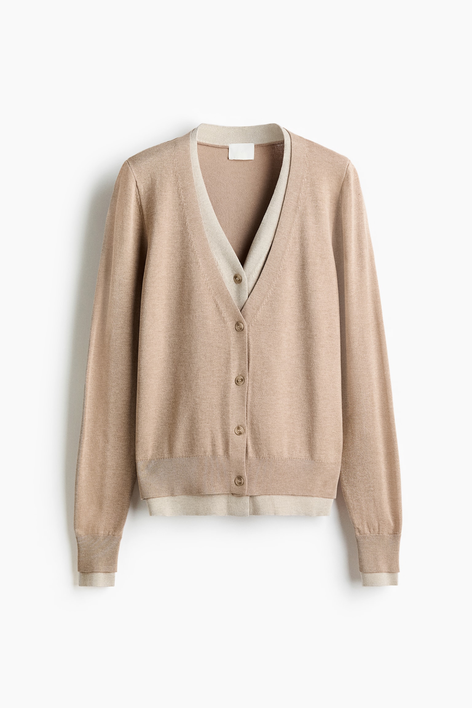 Áo cardigan xếp lớp - Màu be/Be nhạt - 1