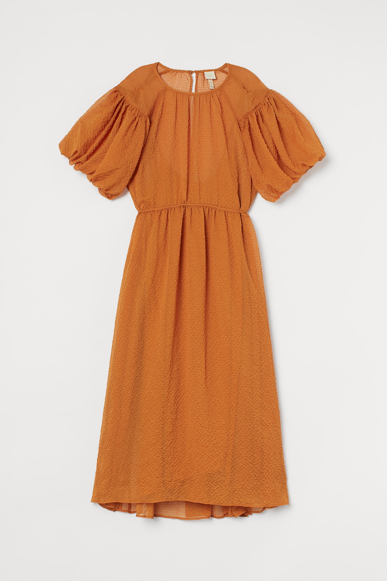 Wide dress - Round neck - Short sleeve - Orange - Ladies | H&M GB