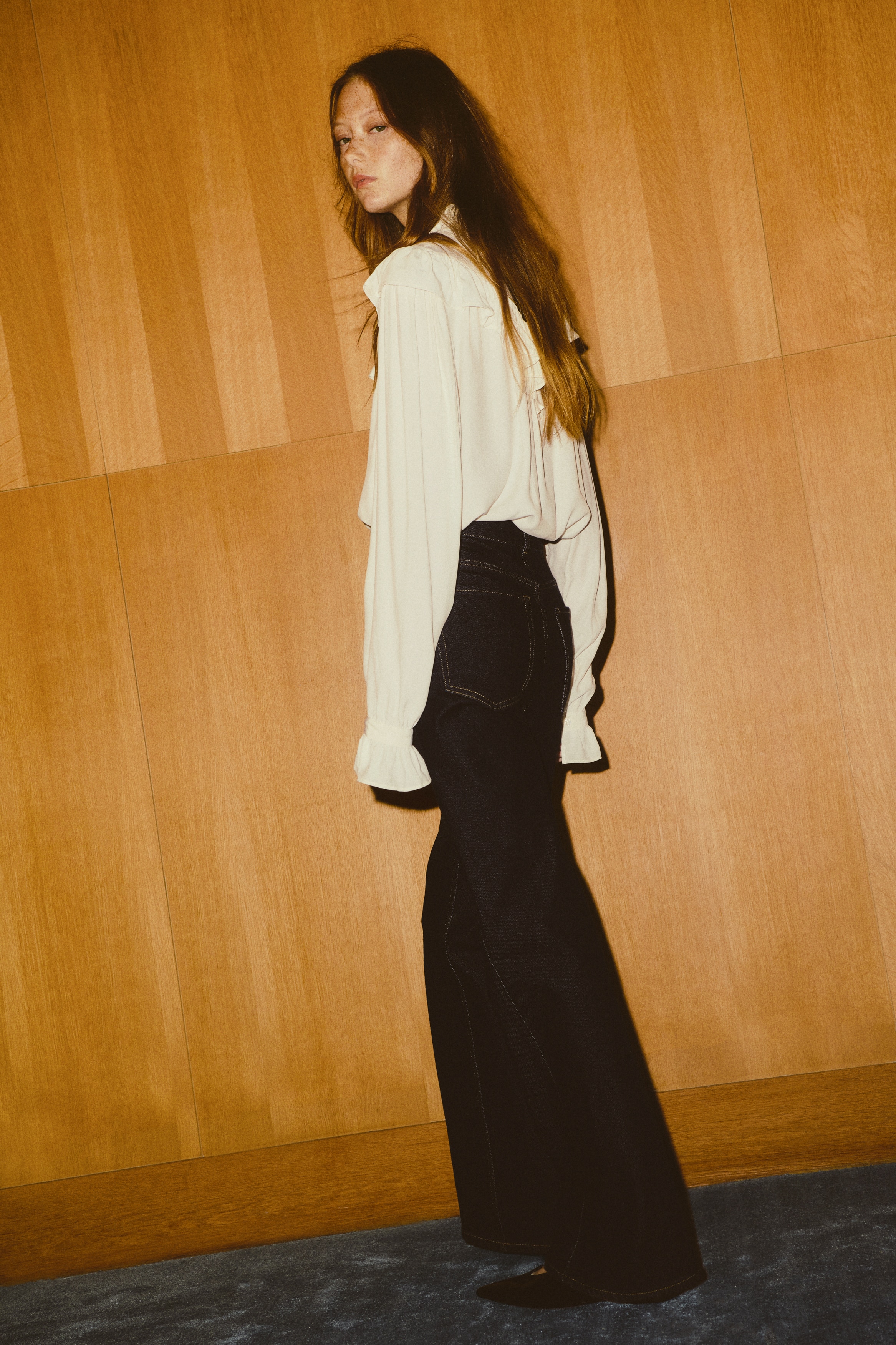 Frill-trimmed blouse