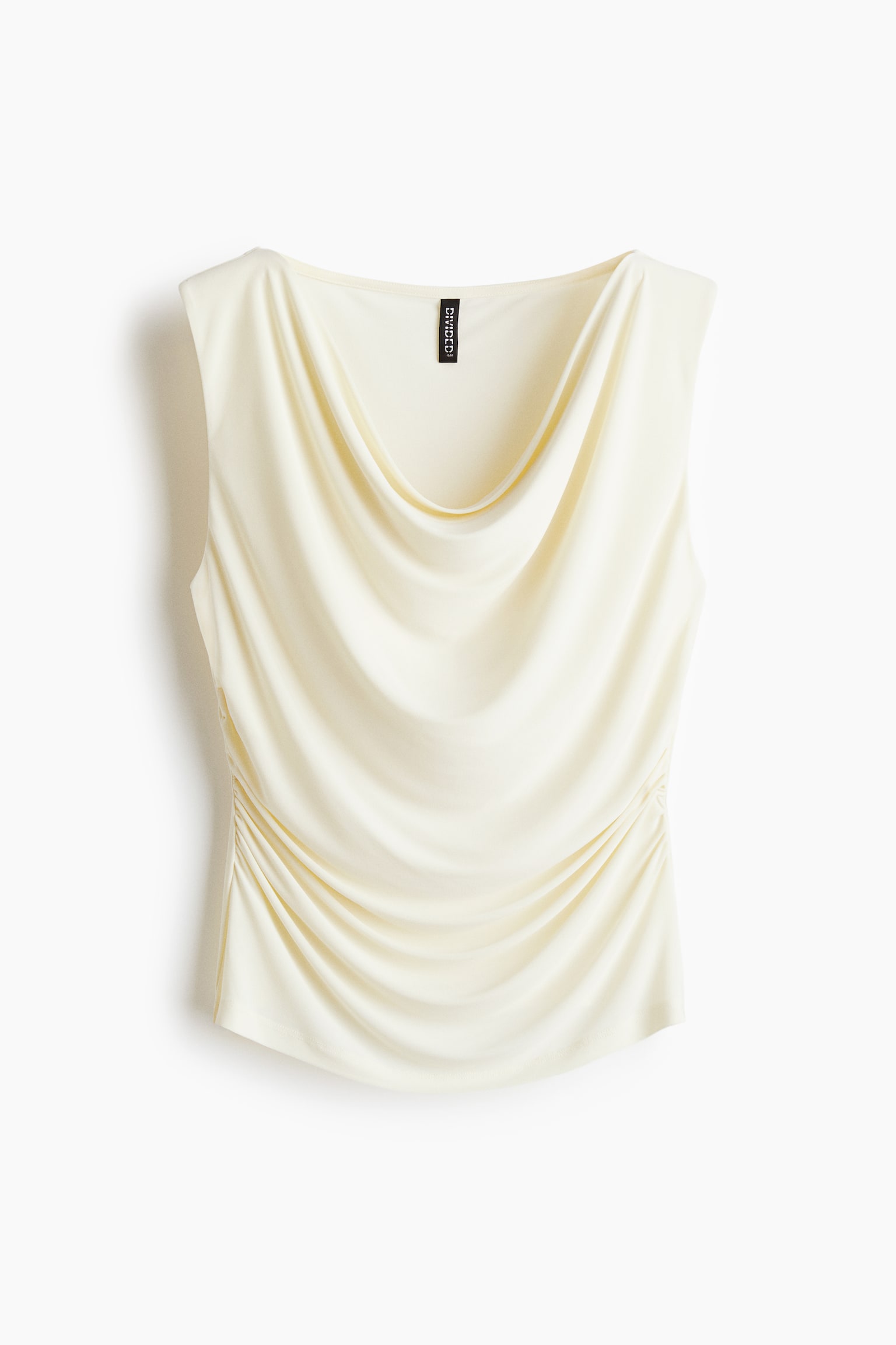 Женский топ H&M Draped Jersey Sleeveless Top, цвет: Кремовый — фото 1