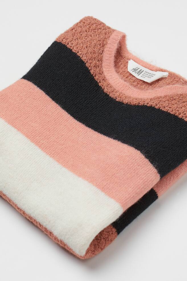 Knitted dress - Powder pink/Striped - 2