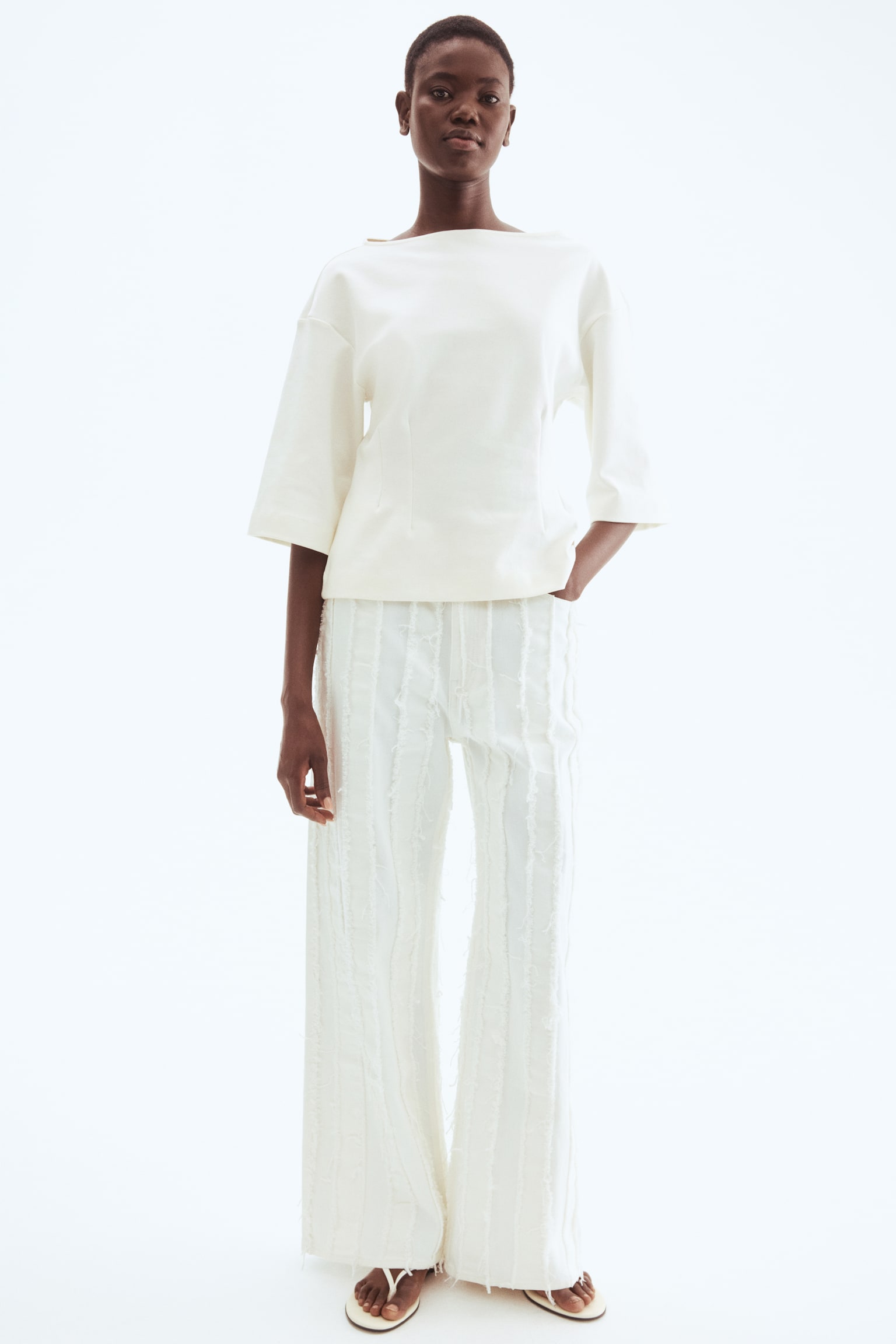 Daralan Belli İnterlok Üst - Beyaz/Koyu kahverengi - 4