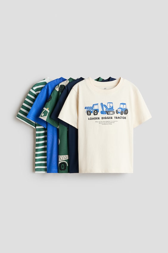 Детские футболки H&M 5-Pack Cotton T-Shirts