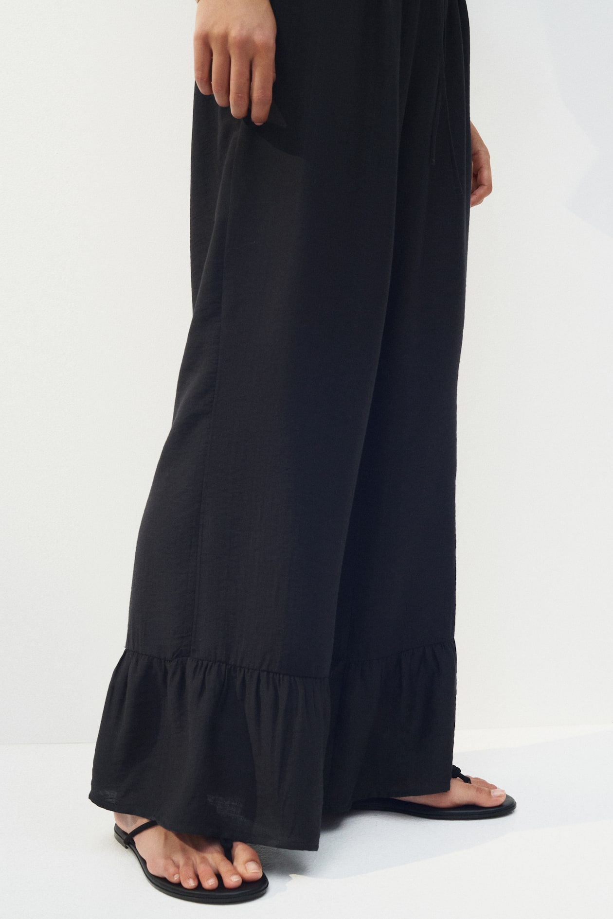 Ruffle-Trimmed Drawstring Pants - image 3