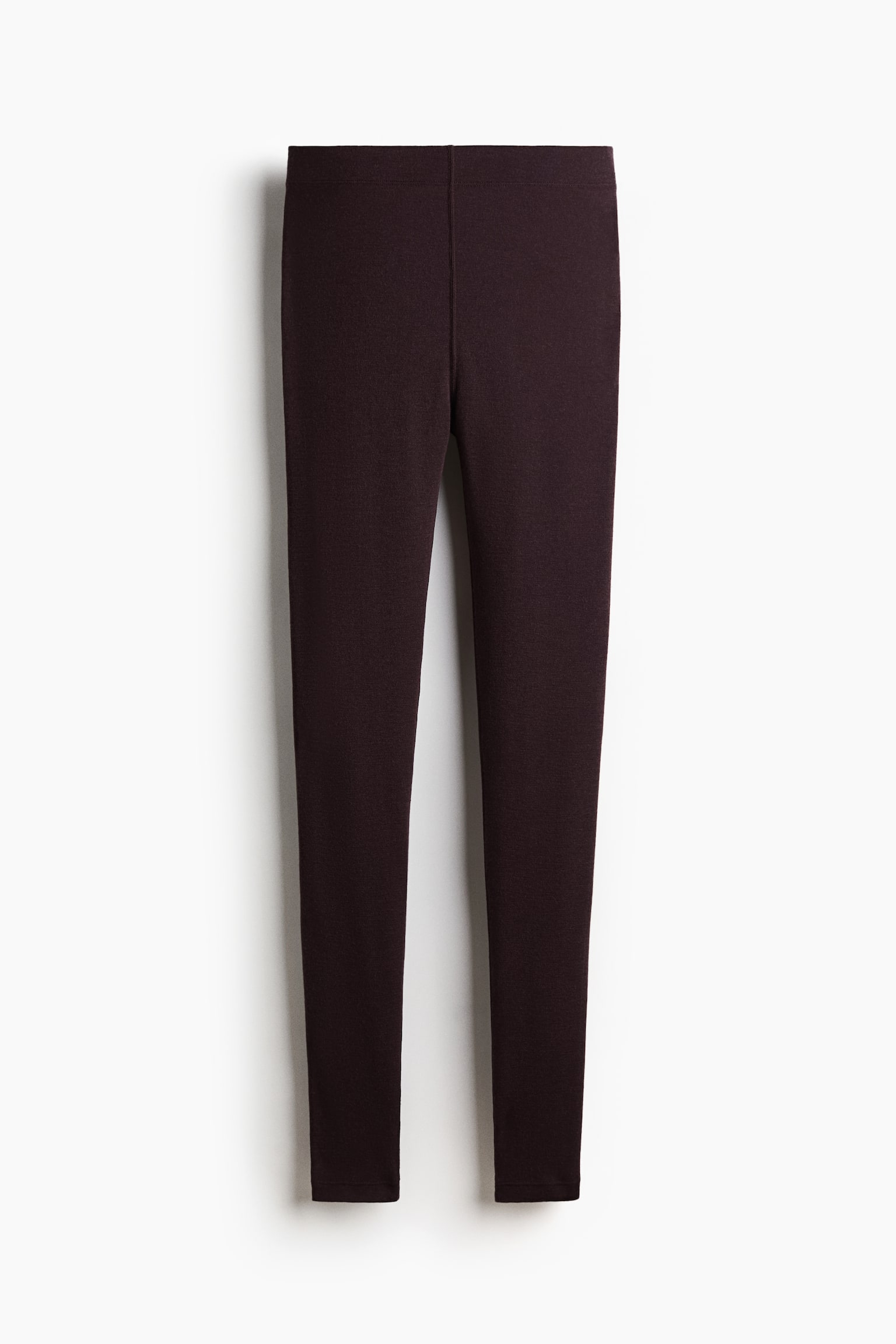 Wool ski base layer leggings - Aubergine purple/Black/Grey marl - 2