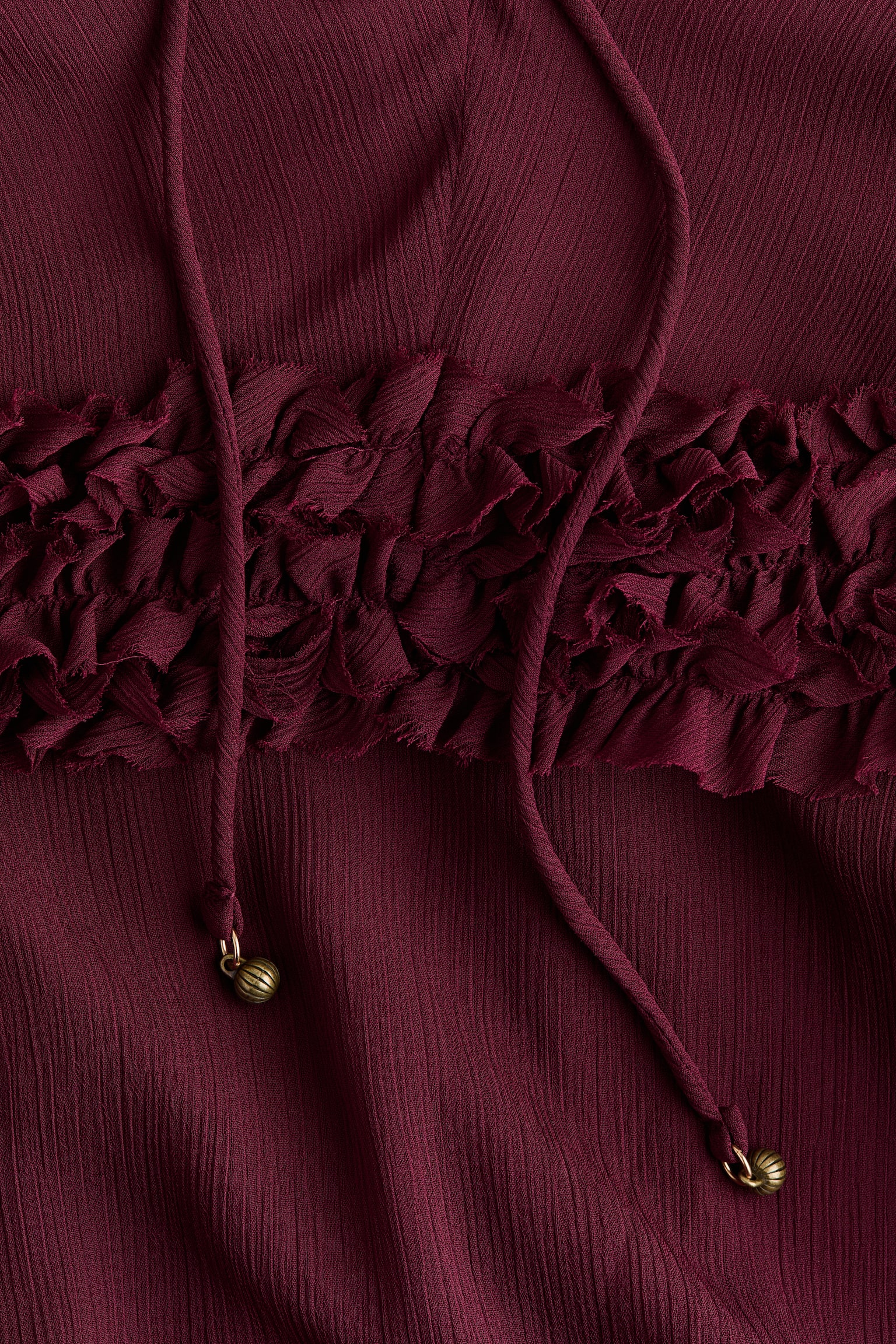 Женское платье H&M Cape-Detail Chiffon, цвет: Тёмный красный — фото 6
