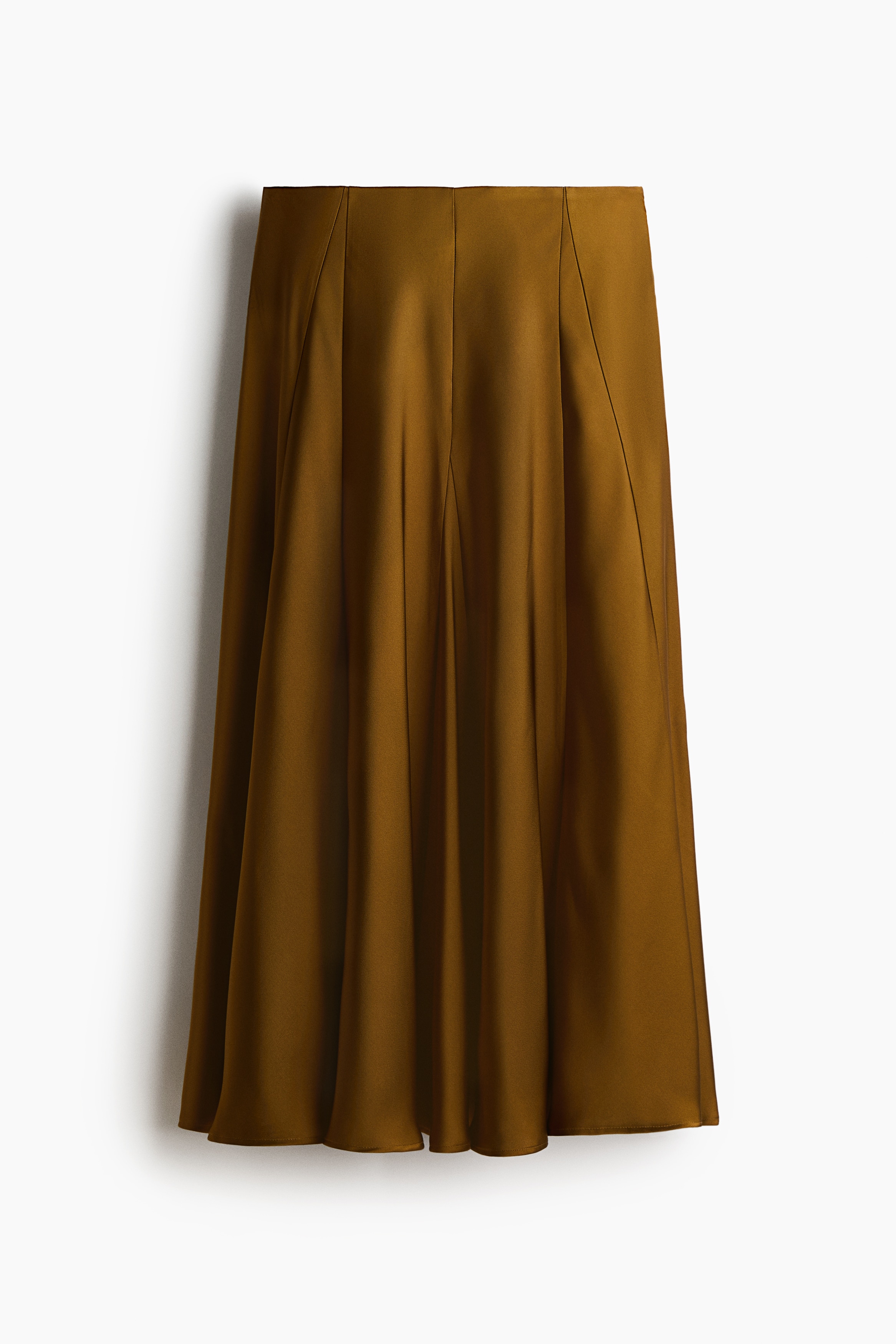 Godet-pleated A-line skirt